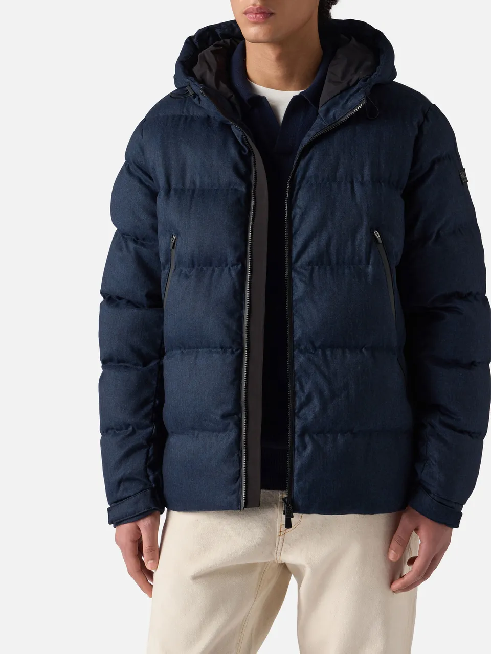 mc2-saint-barth-giacca-maier-uomo-flanella-imbottita-cappuccio-blu-navy image 1