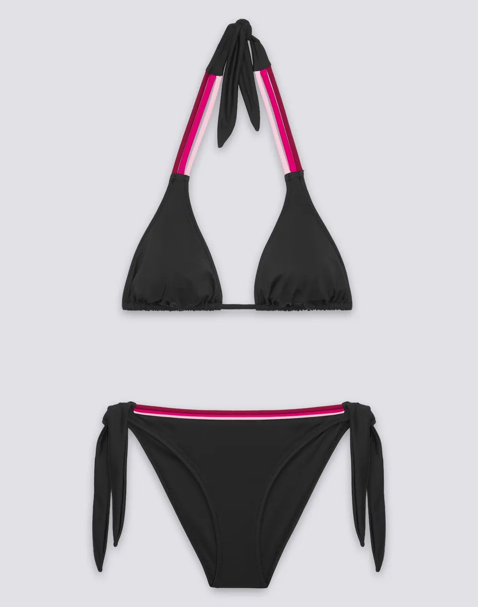 sundek-bikini-top-americano-e-slip-regolabile-con-bande-tricolore image 1