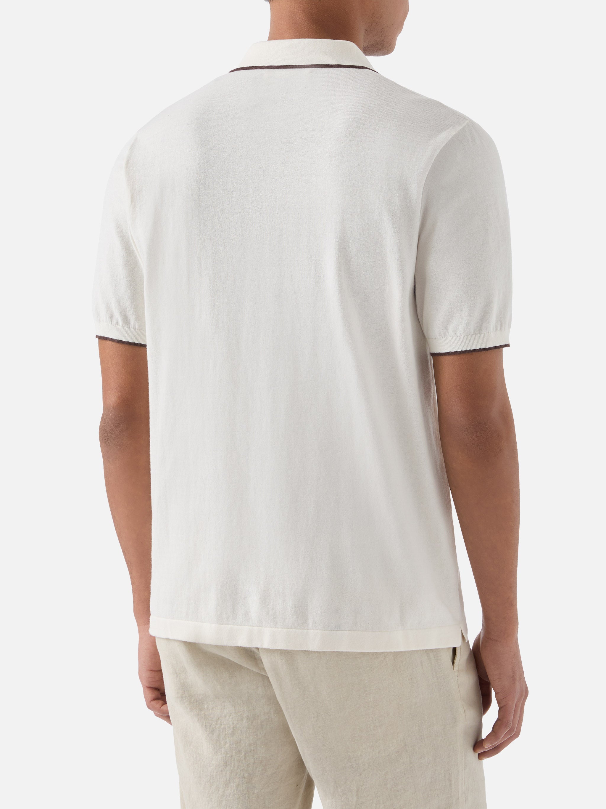 mc2-saint-barth-polo-sloan-in-cotone-high-twist-beige-con-profili-a-contrasto-uo image 4