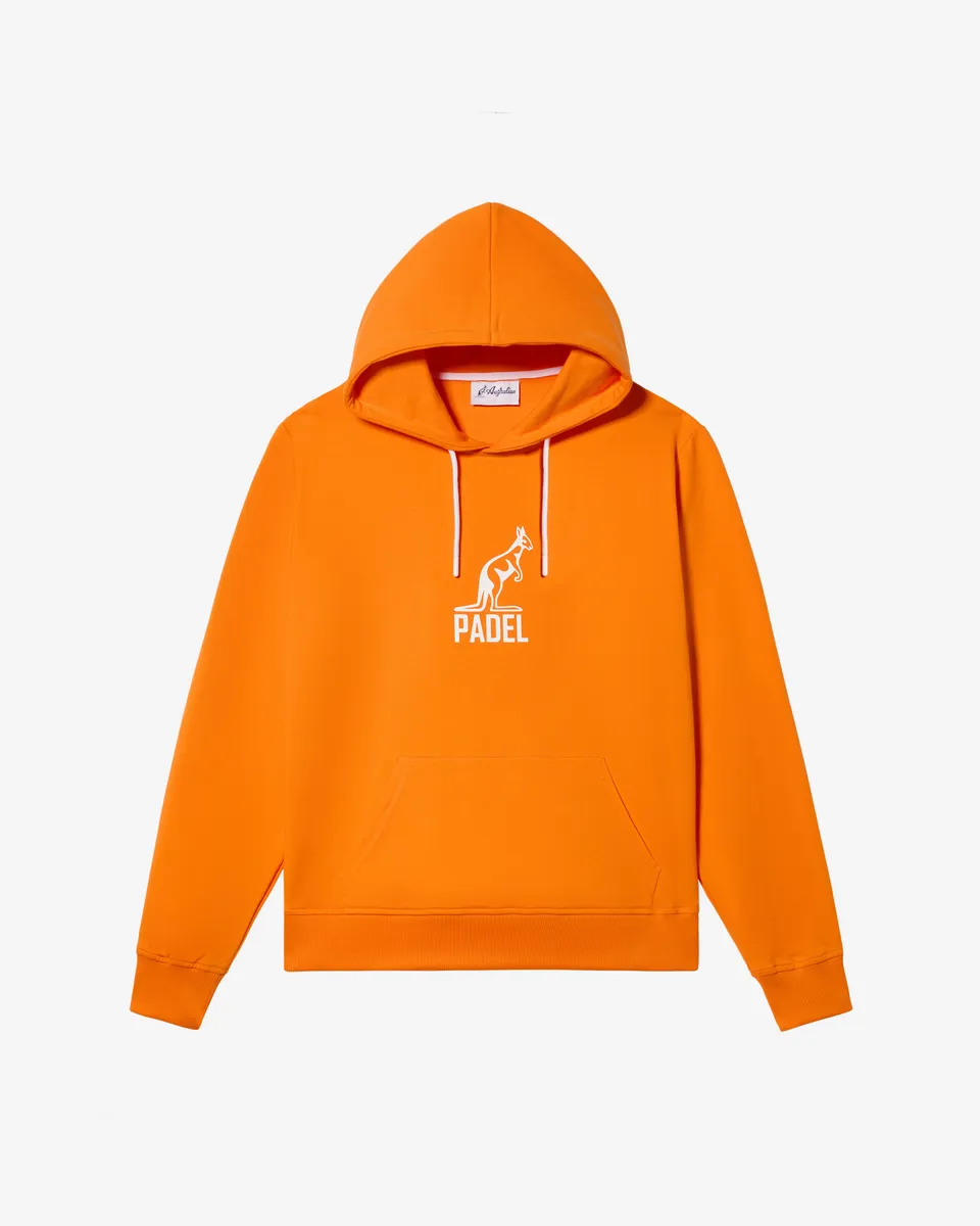 australian-padel-logo-hoodie-felpa-con-cappuccio-arancio-acceso image 1