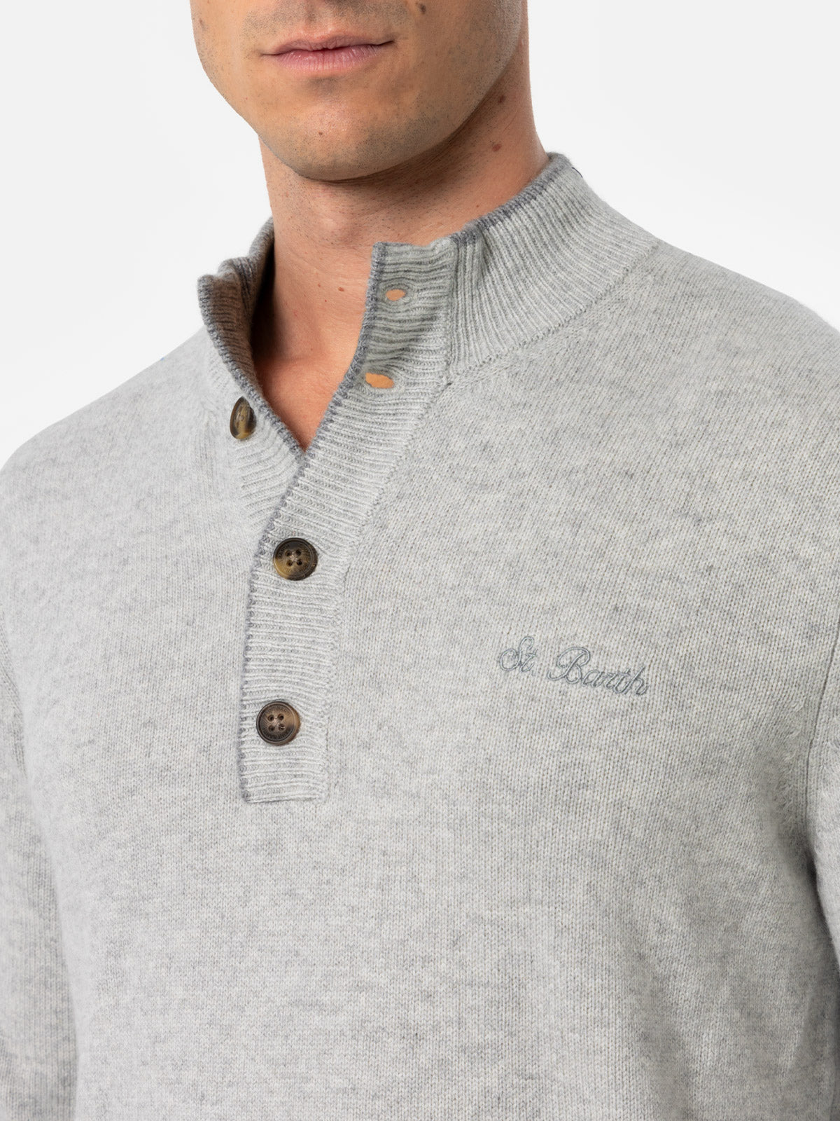 polo-mc2-saint-barth-ecstasea-in-misto-cashmere-grigio-chiaro image 2