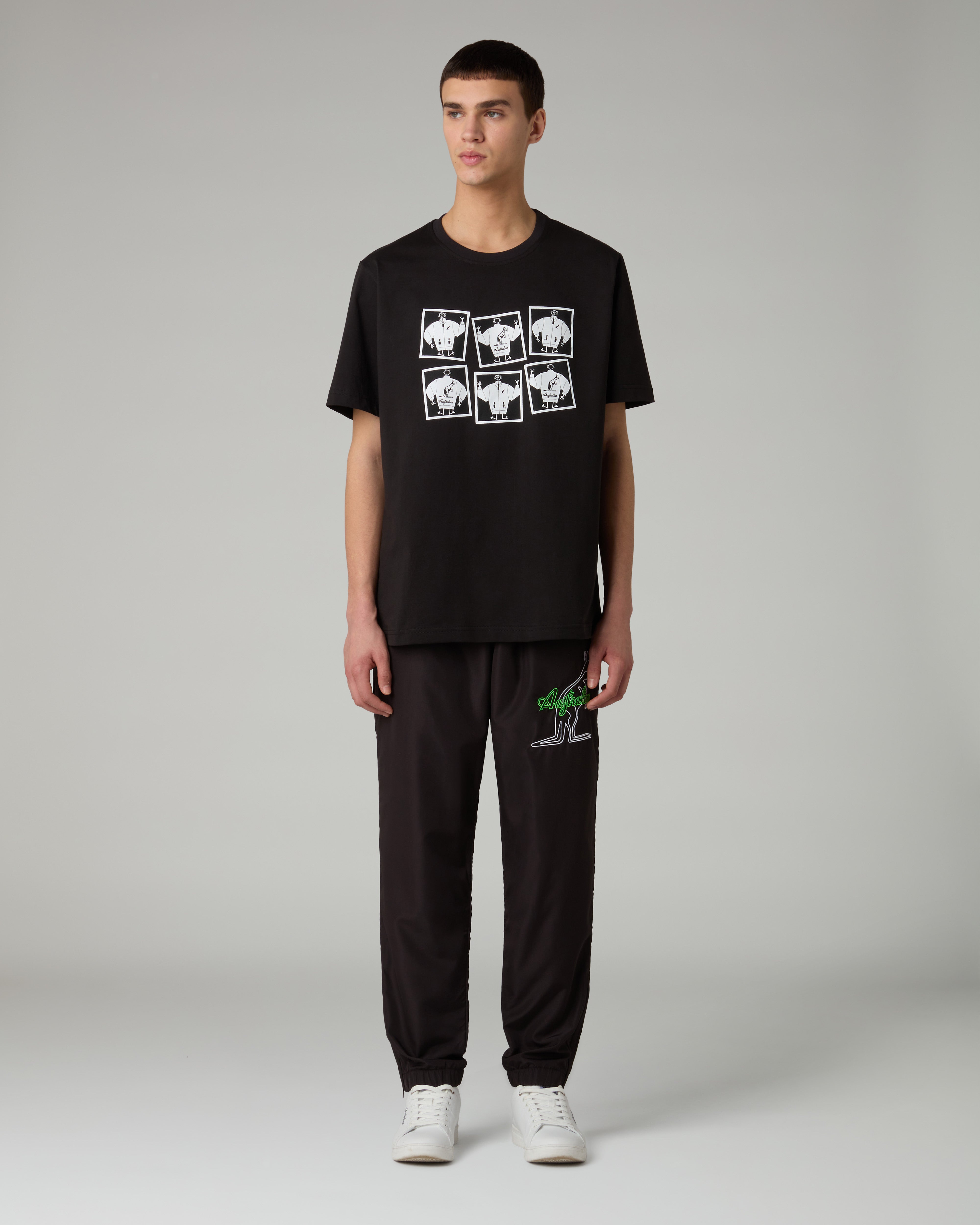 australian-aussie-cotton-t-shirt-maglietta-nera-regular-fit-made-in-italy image 2