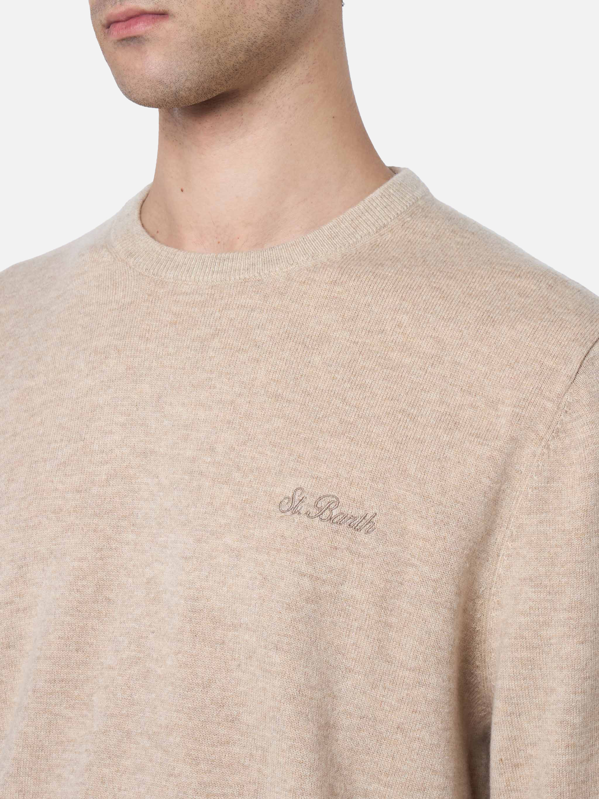 mc2-saint-barth-maglione-regent-uomo-girocollo-misto-cashmere-beige image 3