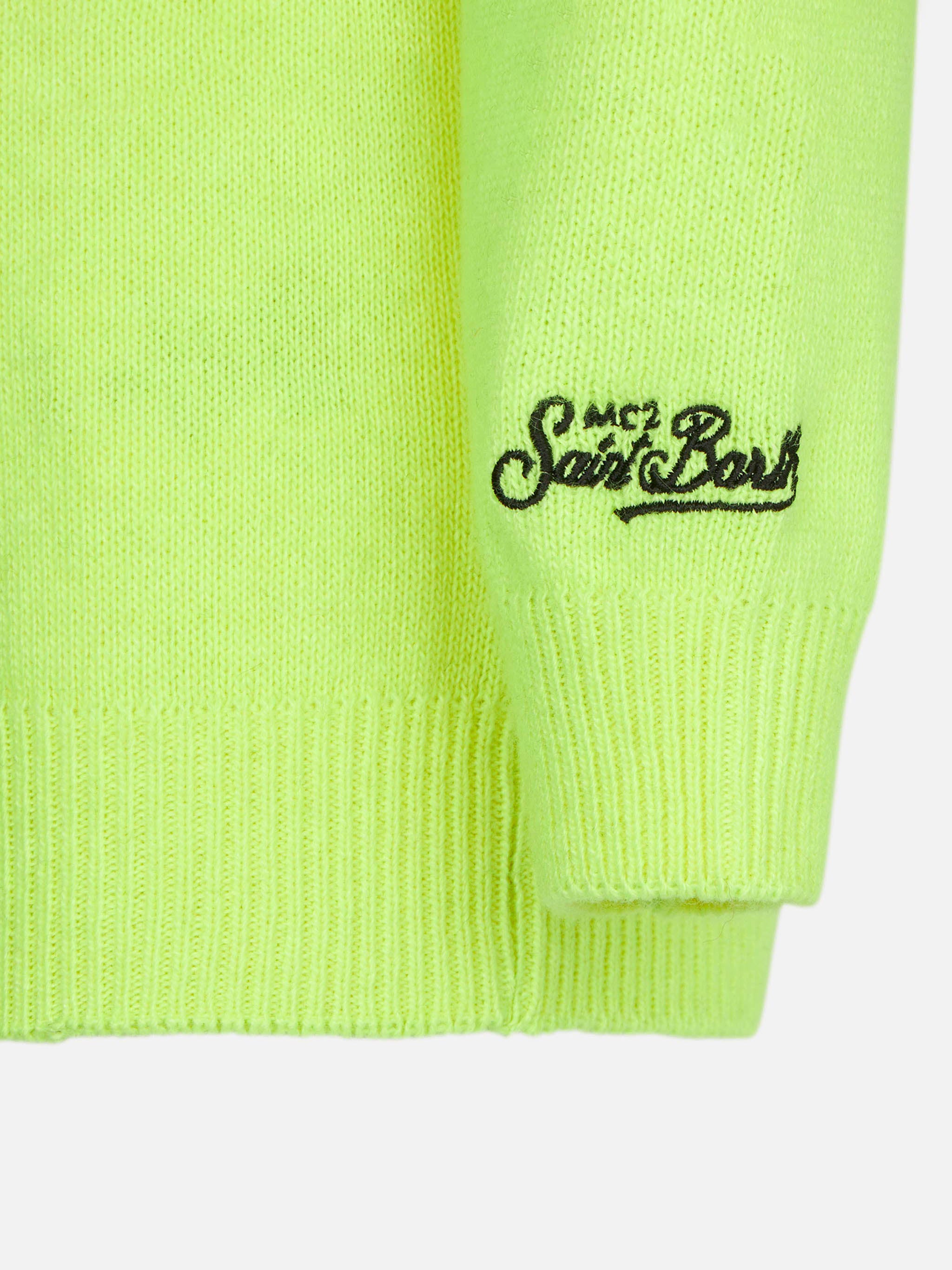 maglione-bambino-mc2-saint-barth-girocollo-scritta-apres-ski-giallo-fluo-misto-c image 3