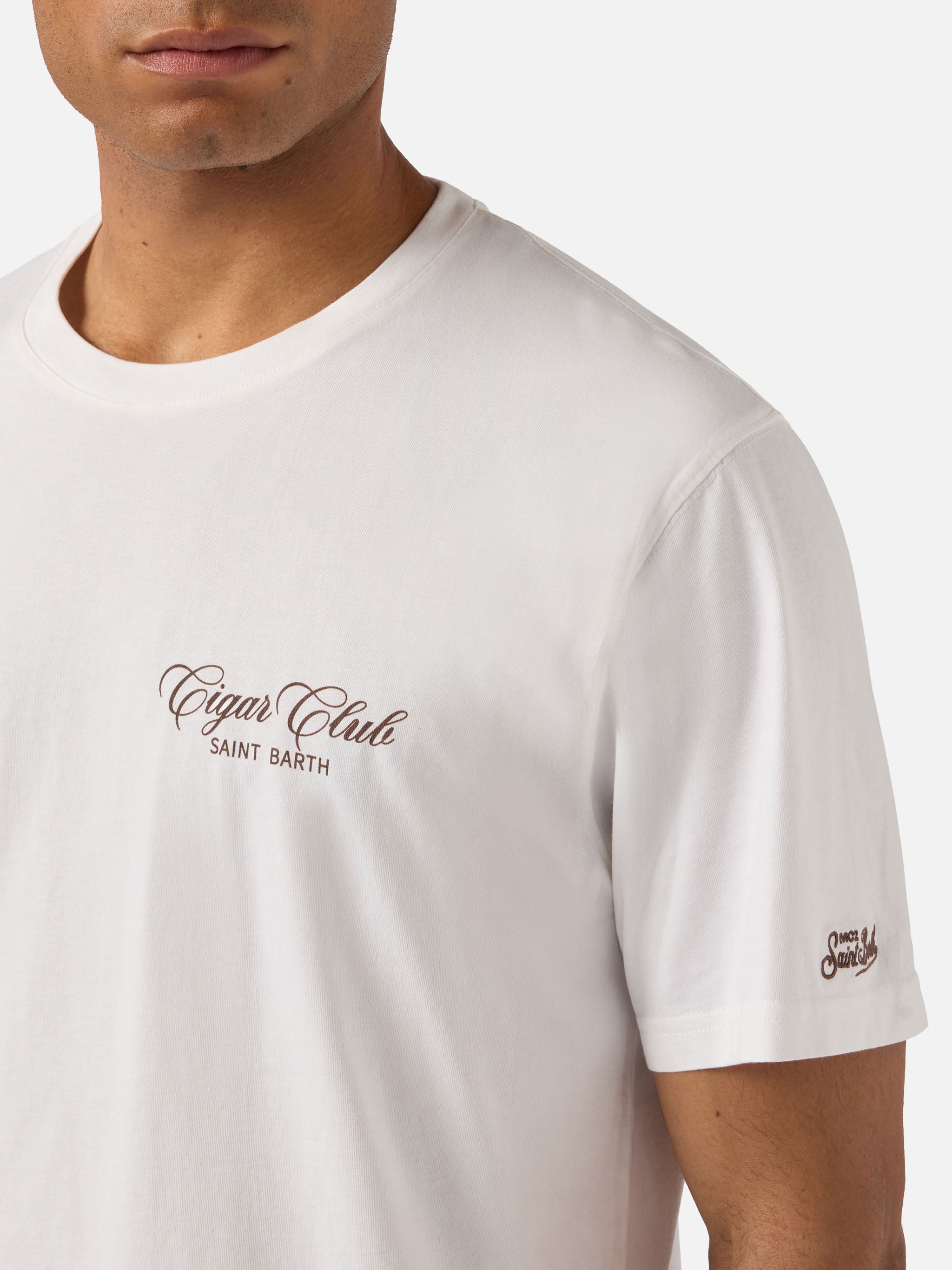 mc2-saint-barth-portland-t-shirt-uomo-bianca-cigar-club-in-cotone image 3