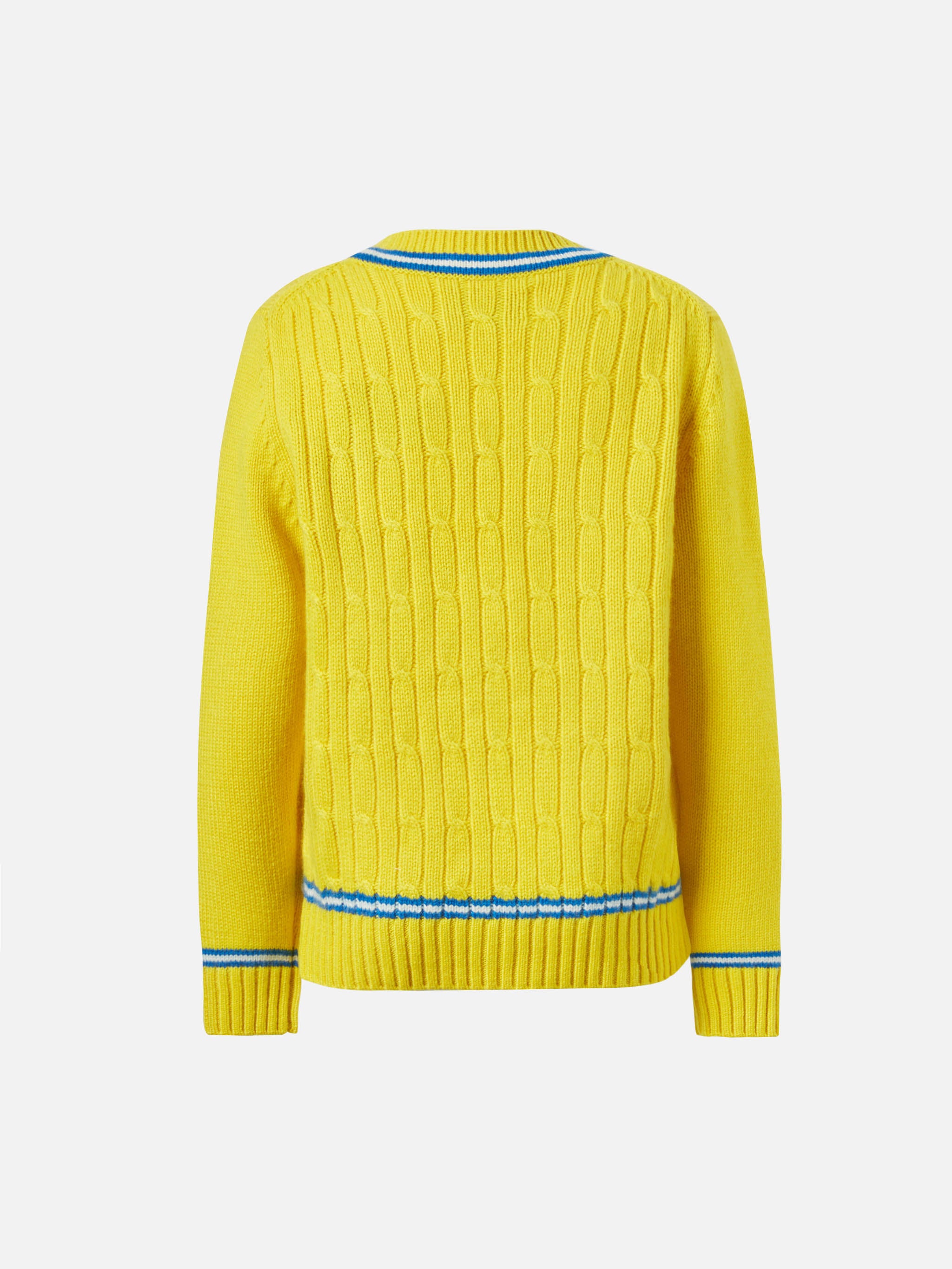 mc2-saint-barth-maglione-roger-jr-bambino-a-trecce-giallo-misto-cashmere-patch-s image 3