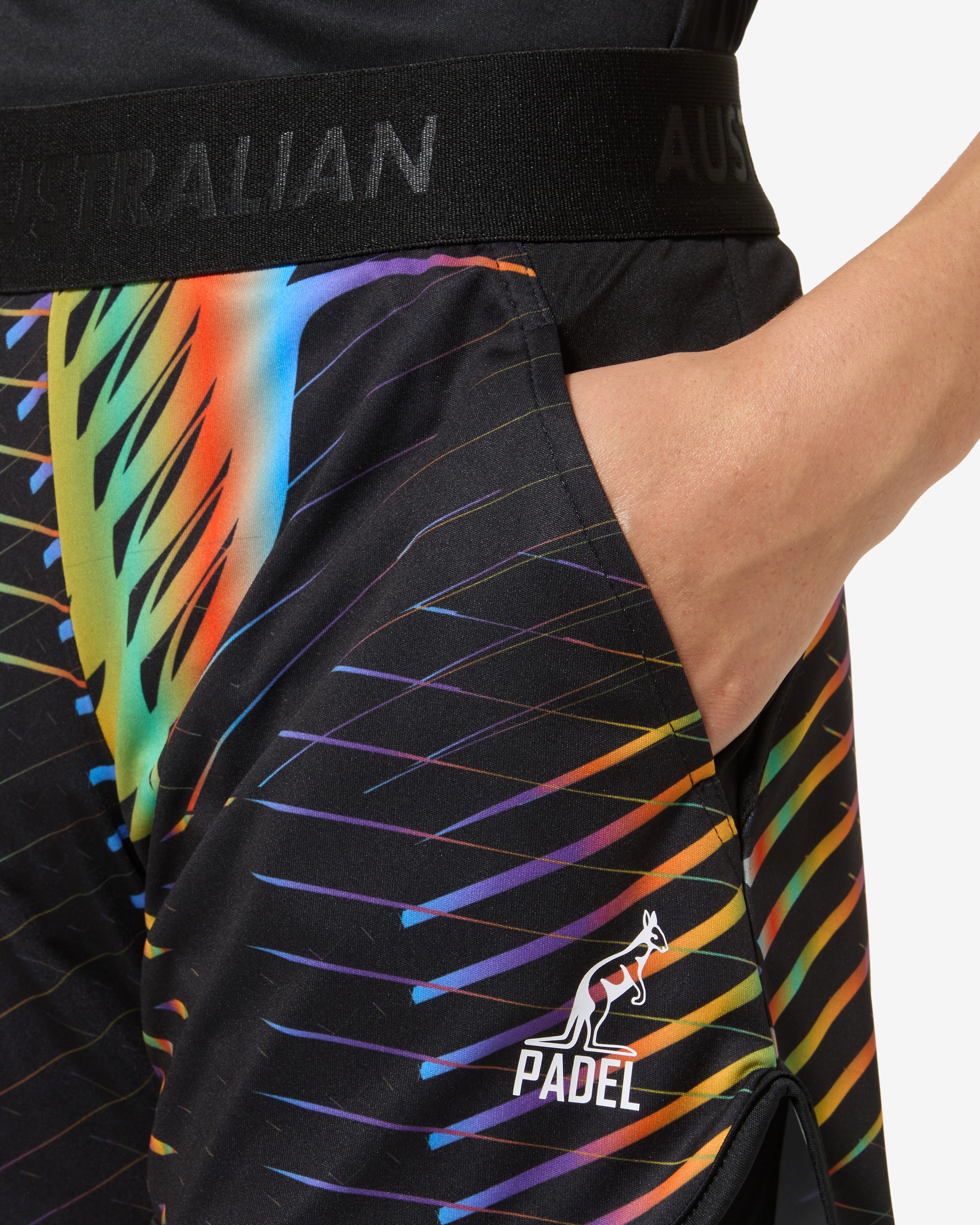 australian-chaos-short-nero-short-padel-ace-stampa-sublimatica-con-sottopantalon image 4