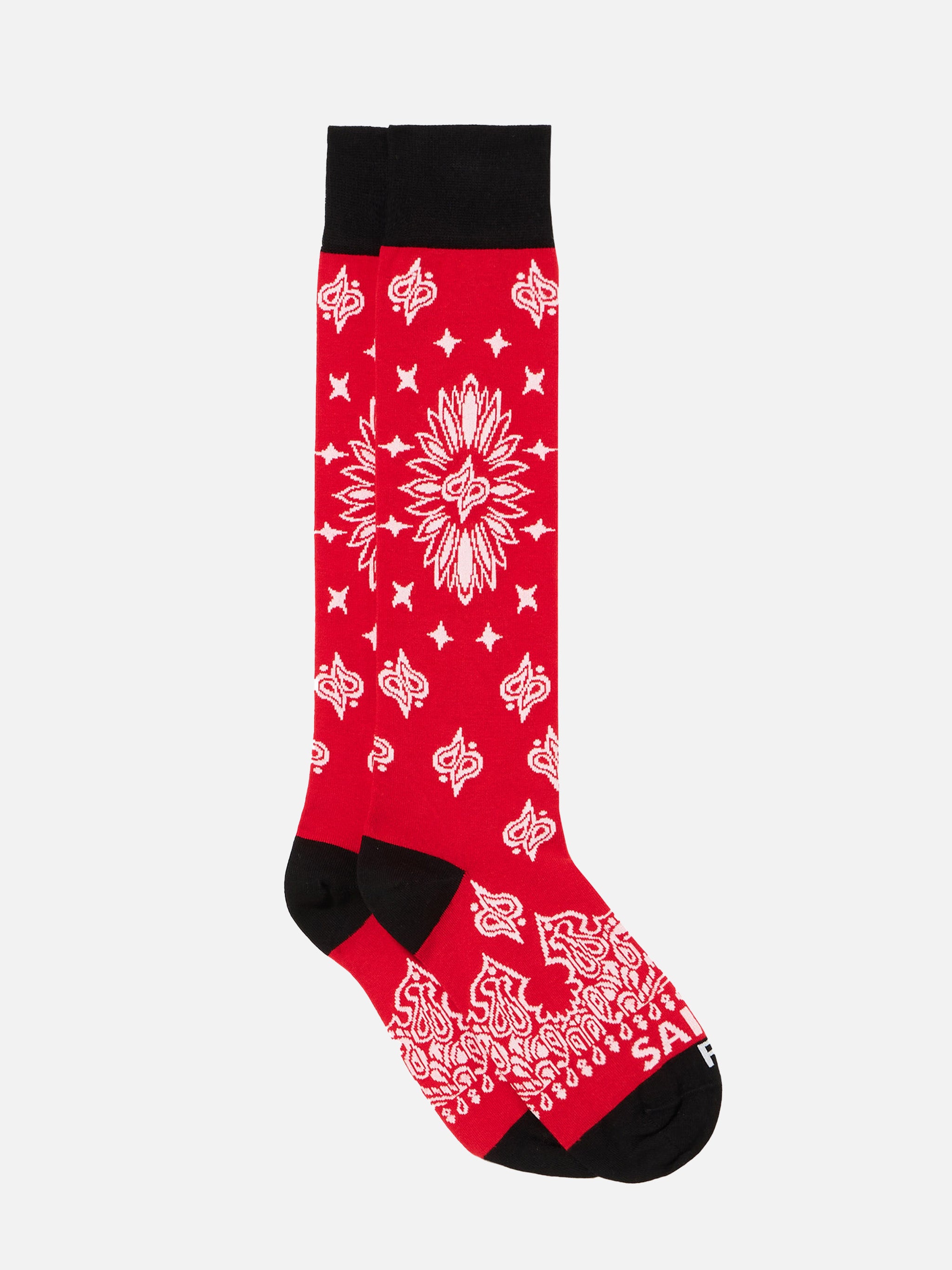 mc2-saint-barth-sox0001-calze-lunghe-stampa-bandana-nera-e-rossa image 1