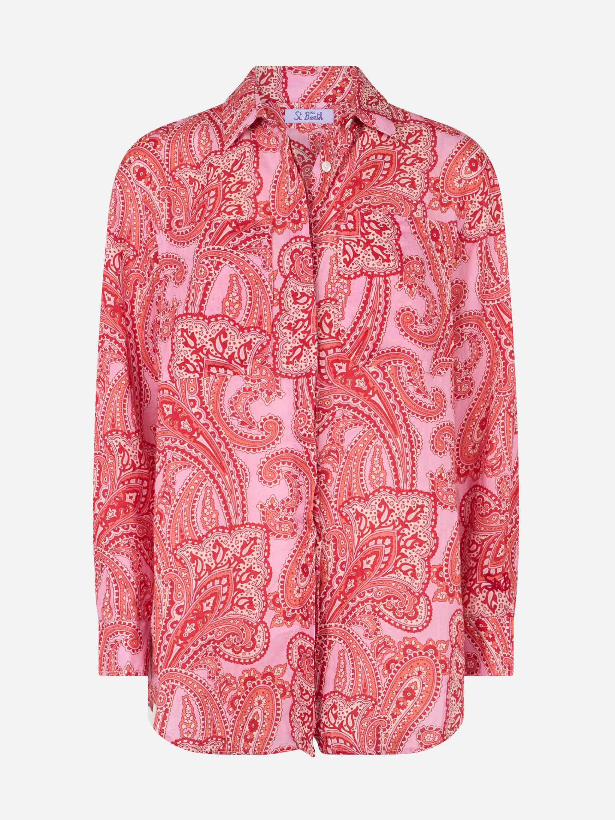 mc2-saint-barth-camicia-alodie-in-lino-con-stampa-paisley-rosa image 4