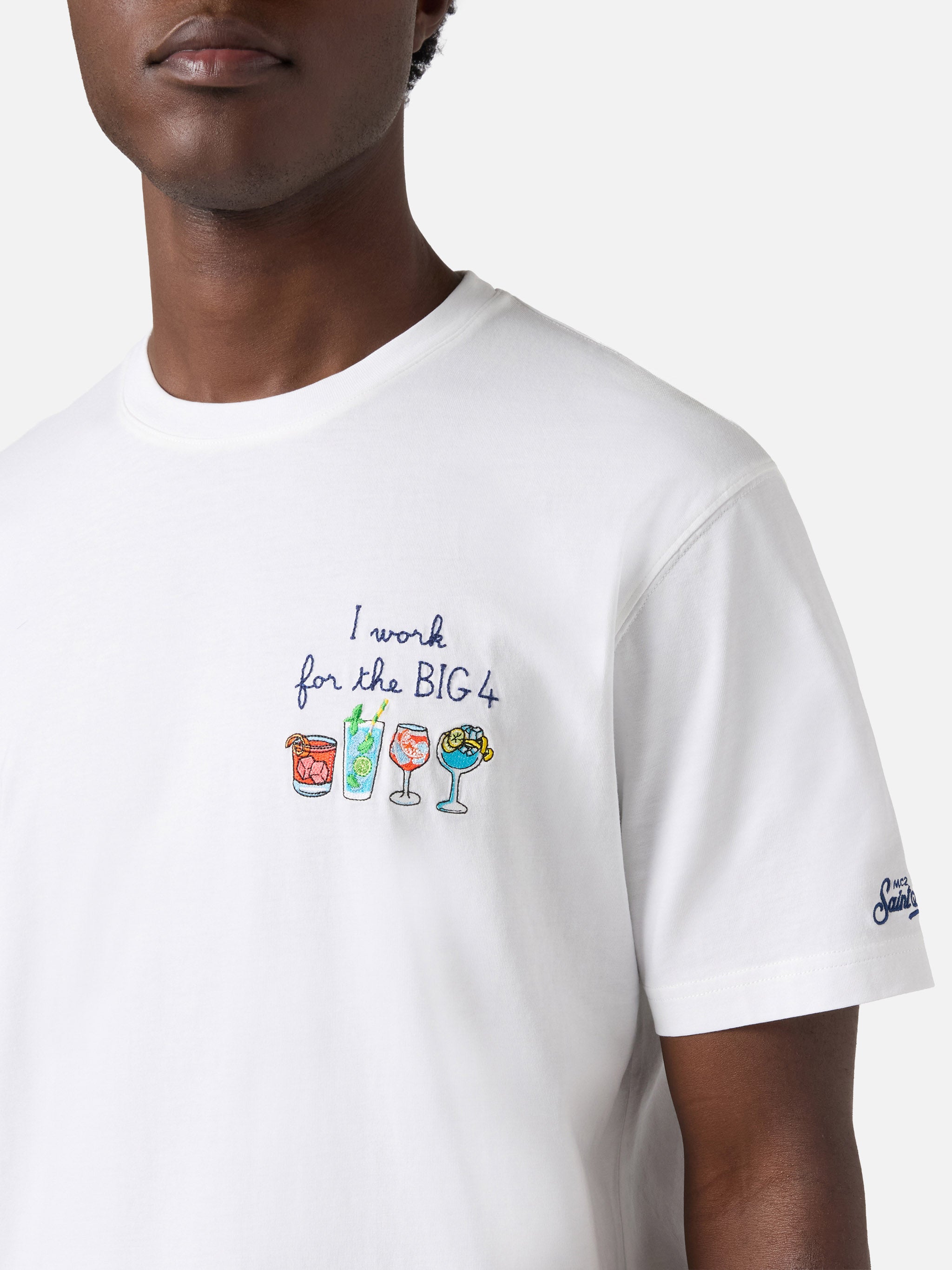 mc2-saint-barth-t-shirt-portofino-bianca-con-ricamo-i-work-for-the-big-4-cotone- image 2