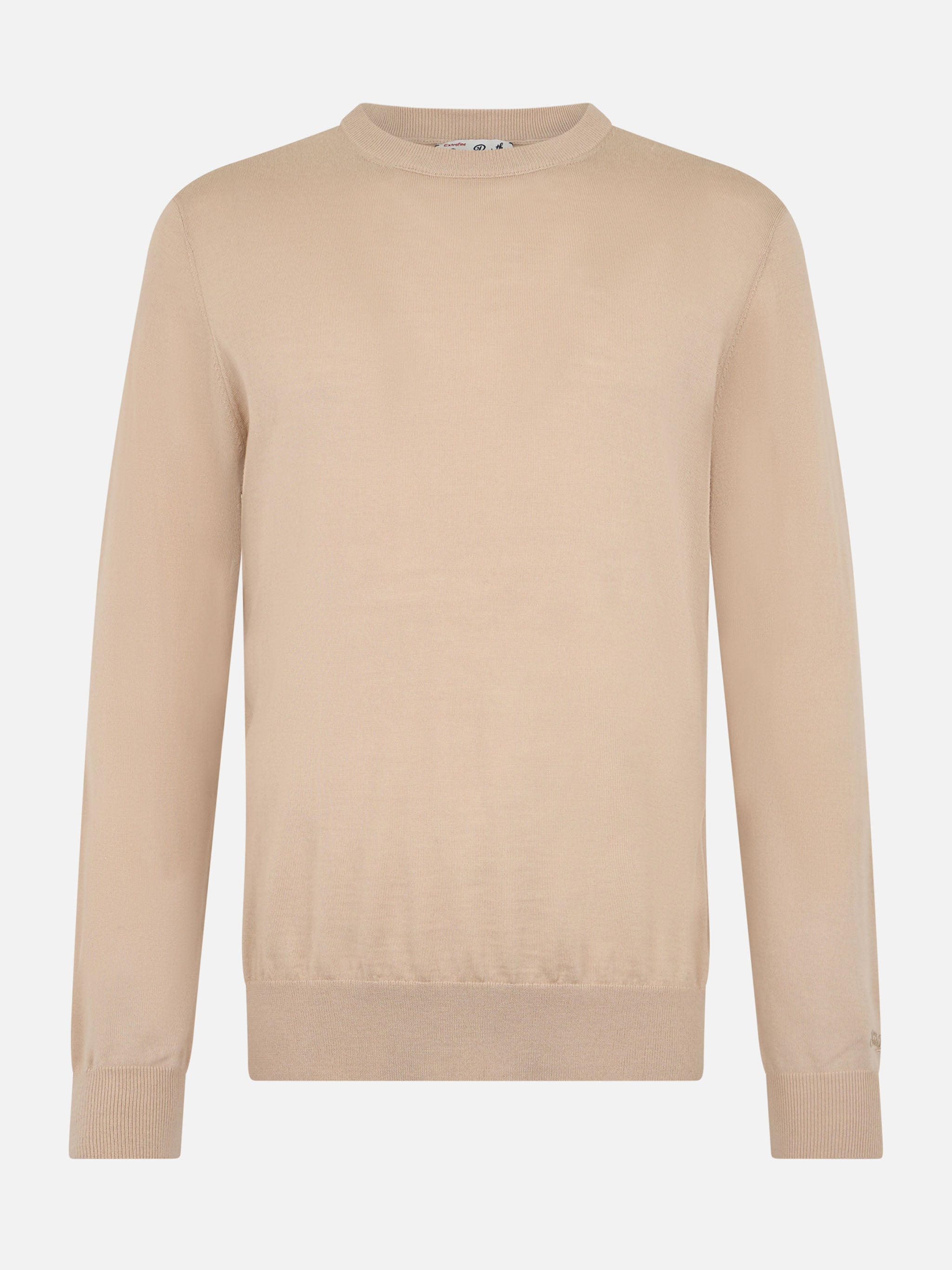mc2-saint-barth-regent-maglione-girocollo-uomo-100-lana-merino-beige image 3