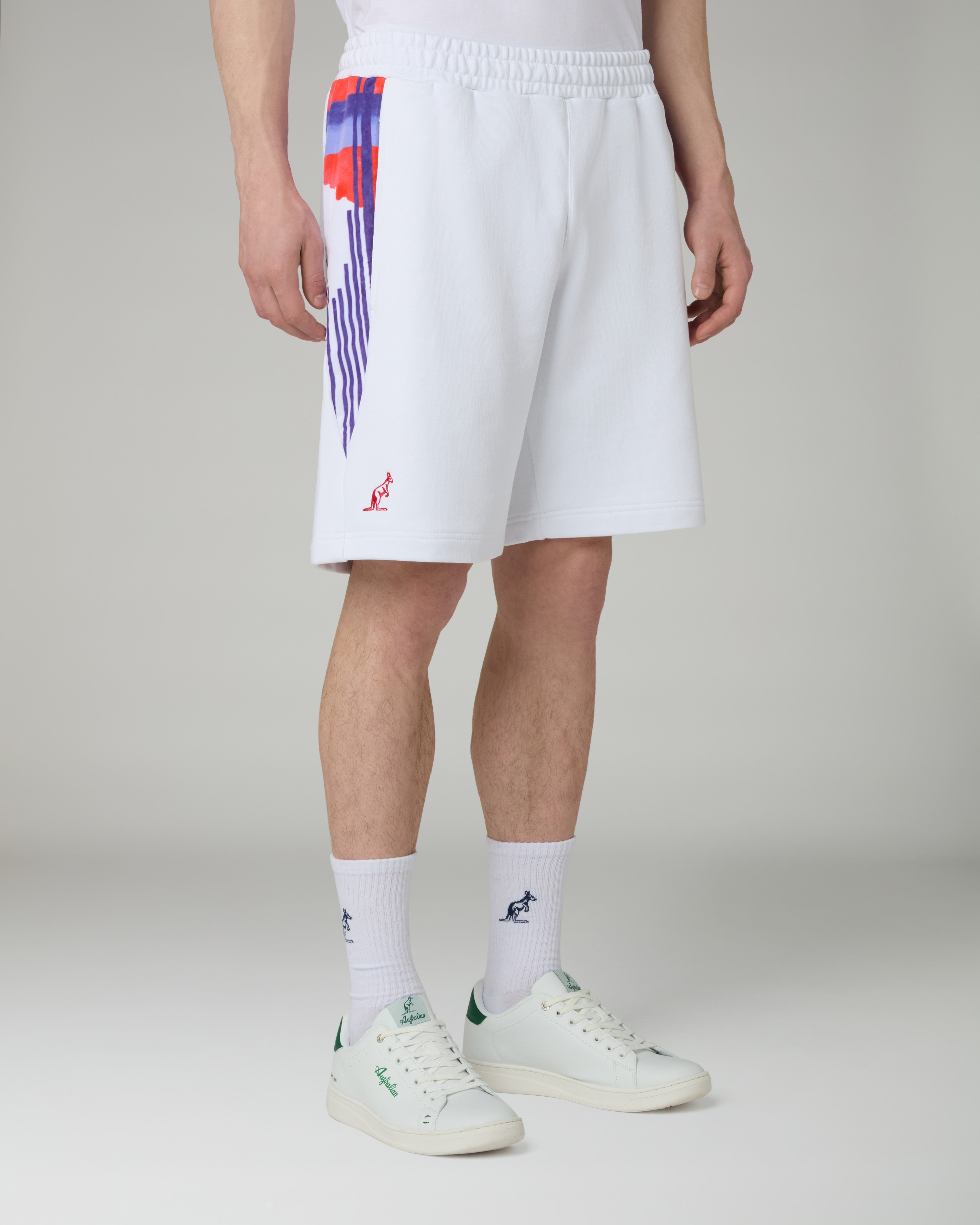 australian-goran-pink-short-shorts-felpa-bianco-con-inserti image 1
