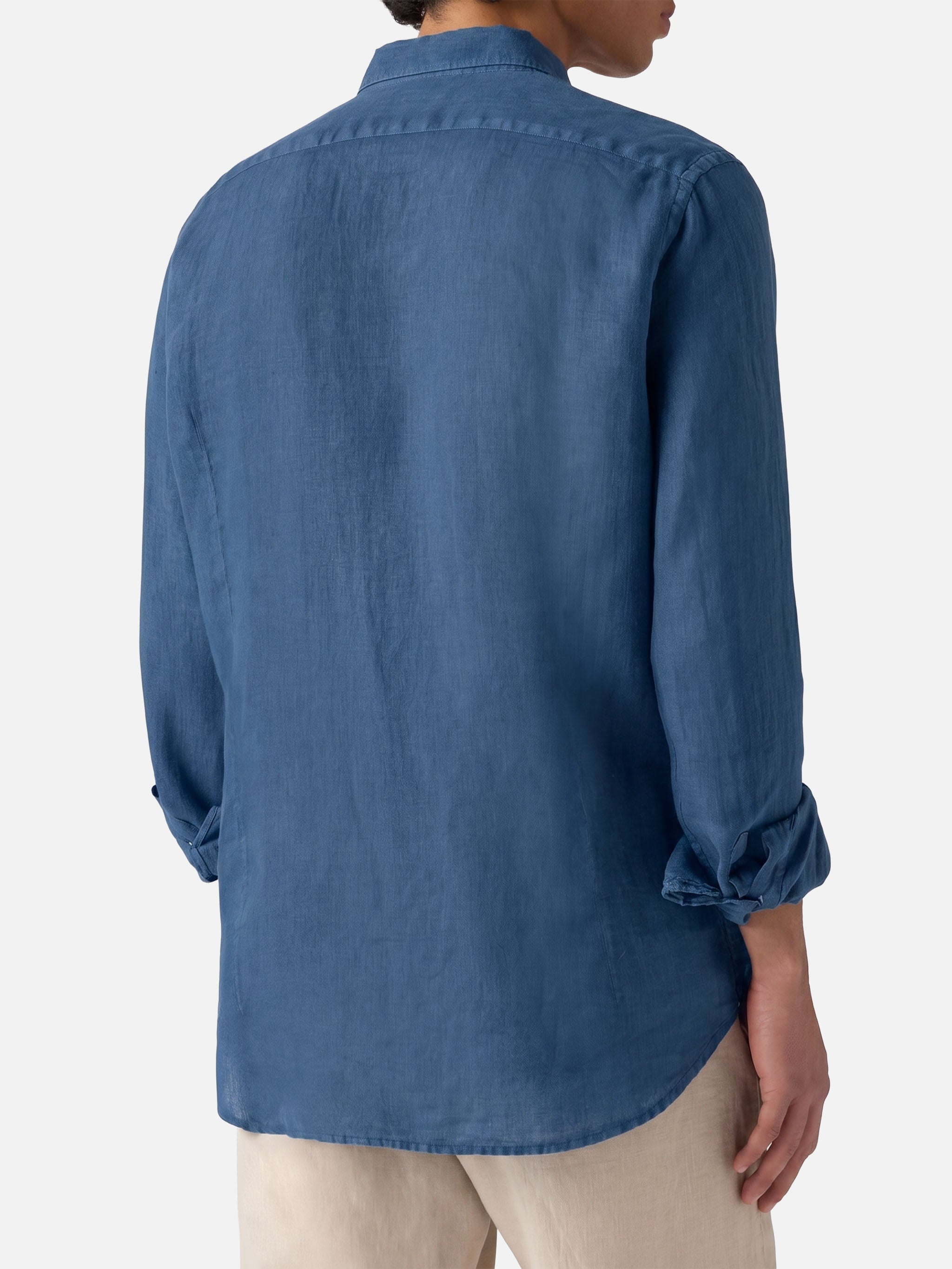 mc2-saint-barth-camicia-uomo-pamplona-lino-denim-scuro image 2