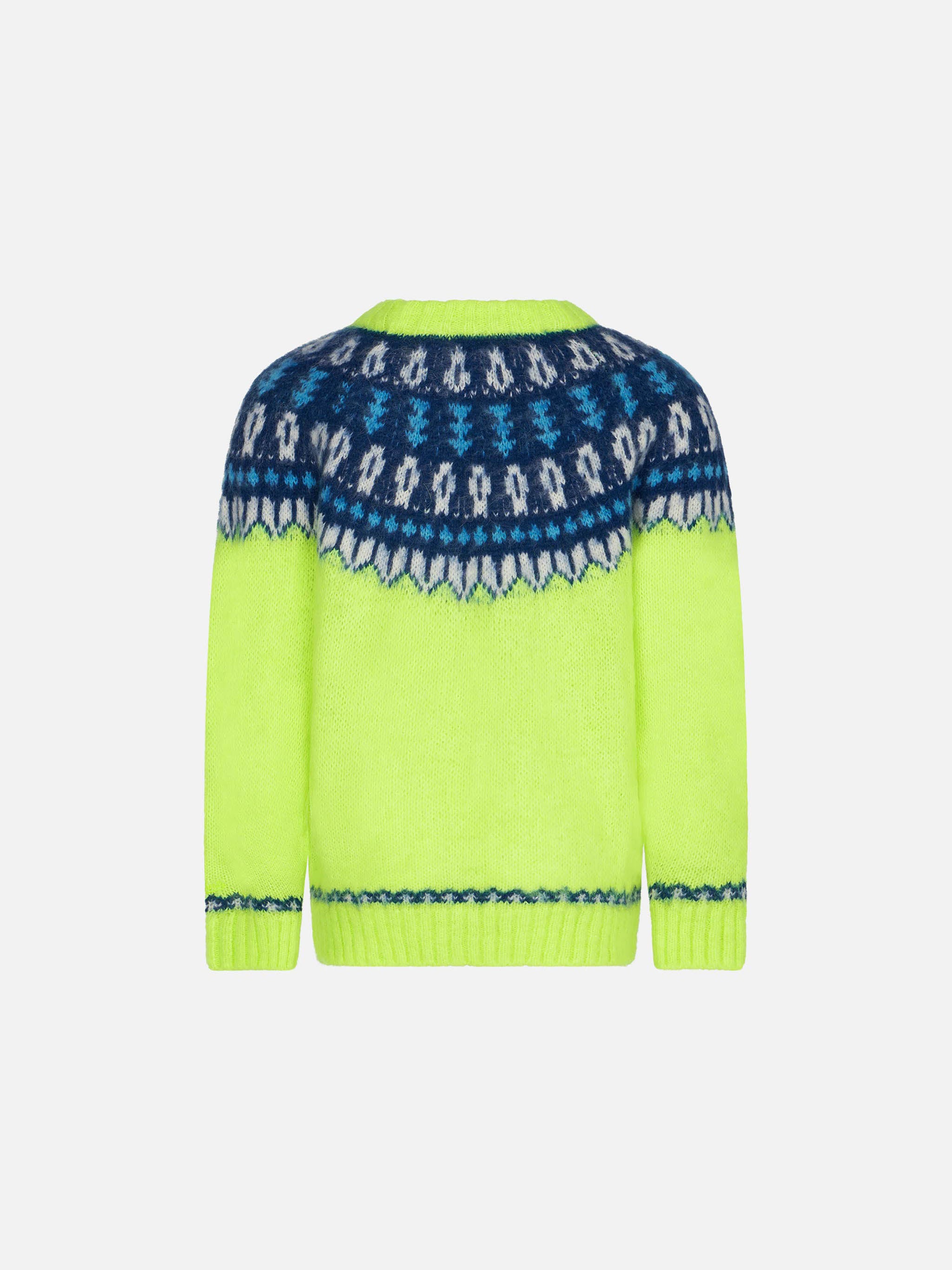 mc2-saint-barth-maglione-bambino-giallo-fluo-jacquard-islandese-off-piste image 2