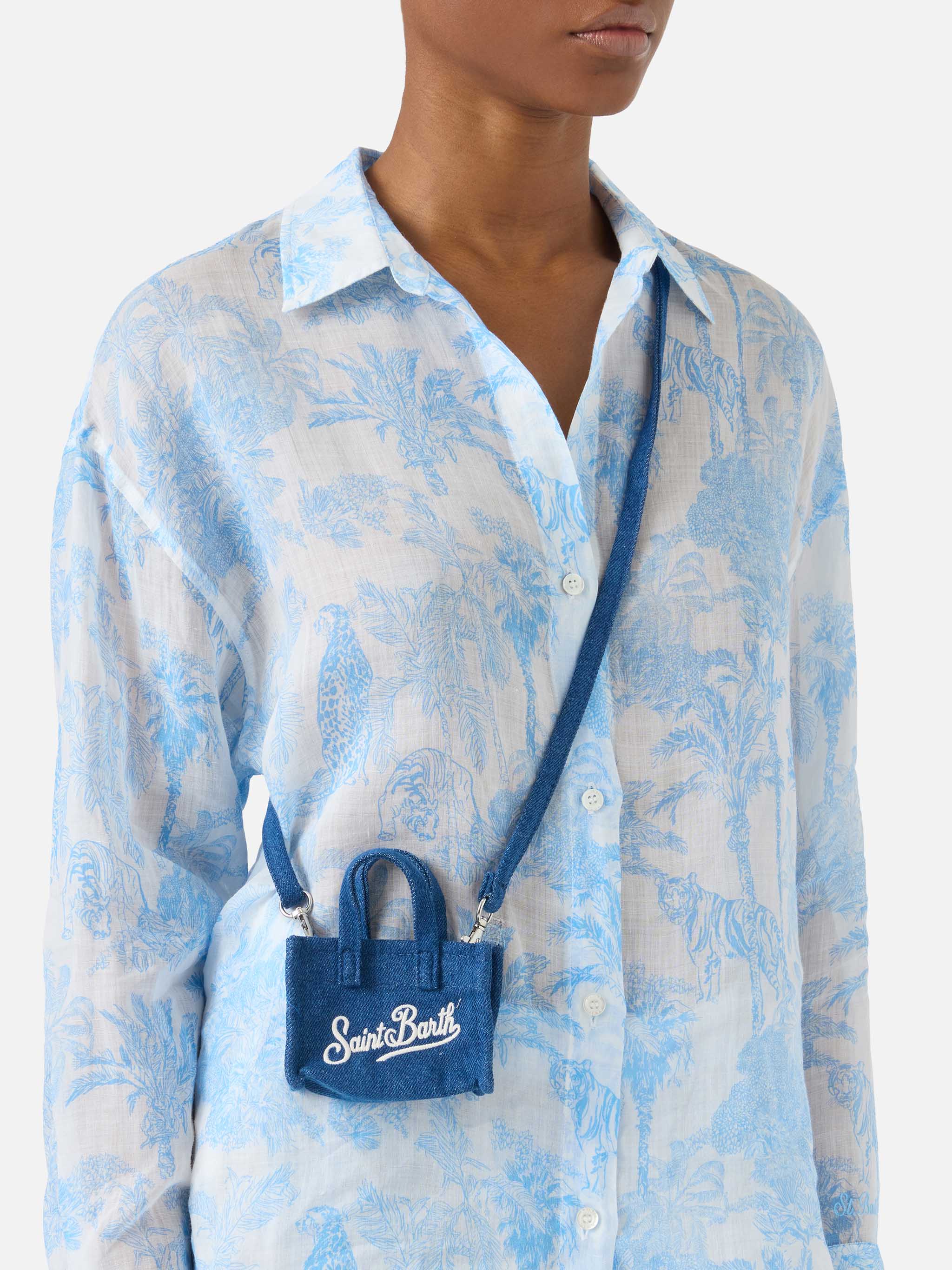 mc2-saint-barth-keychain-mini-borsa-in-denim-blu-con-logo image 2