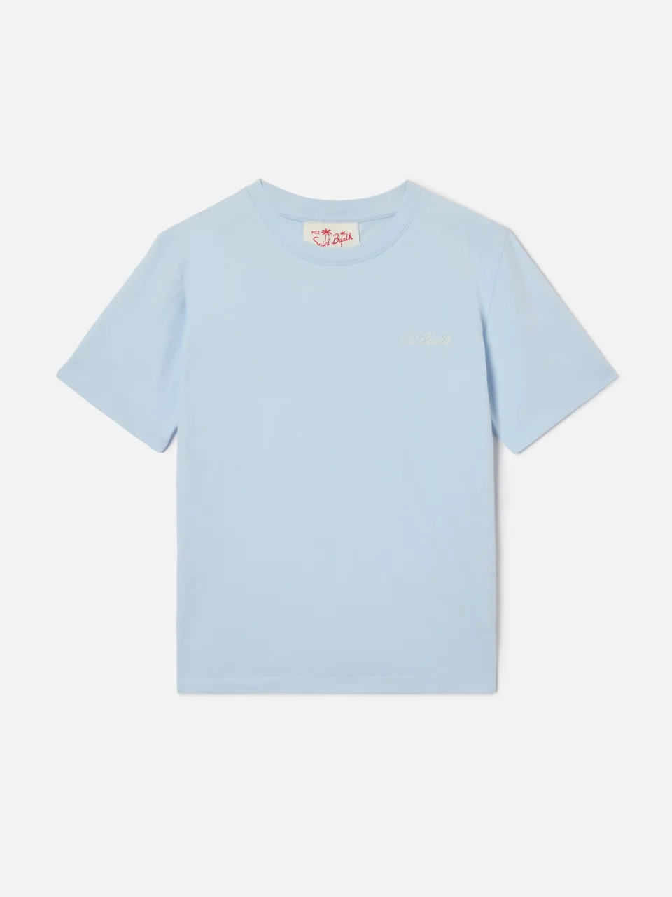mc2-saint-barth-t-shirt-dover-jr-in-puro-cotone-azzurro-con-logo-ricamato-da-bam image 1