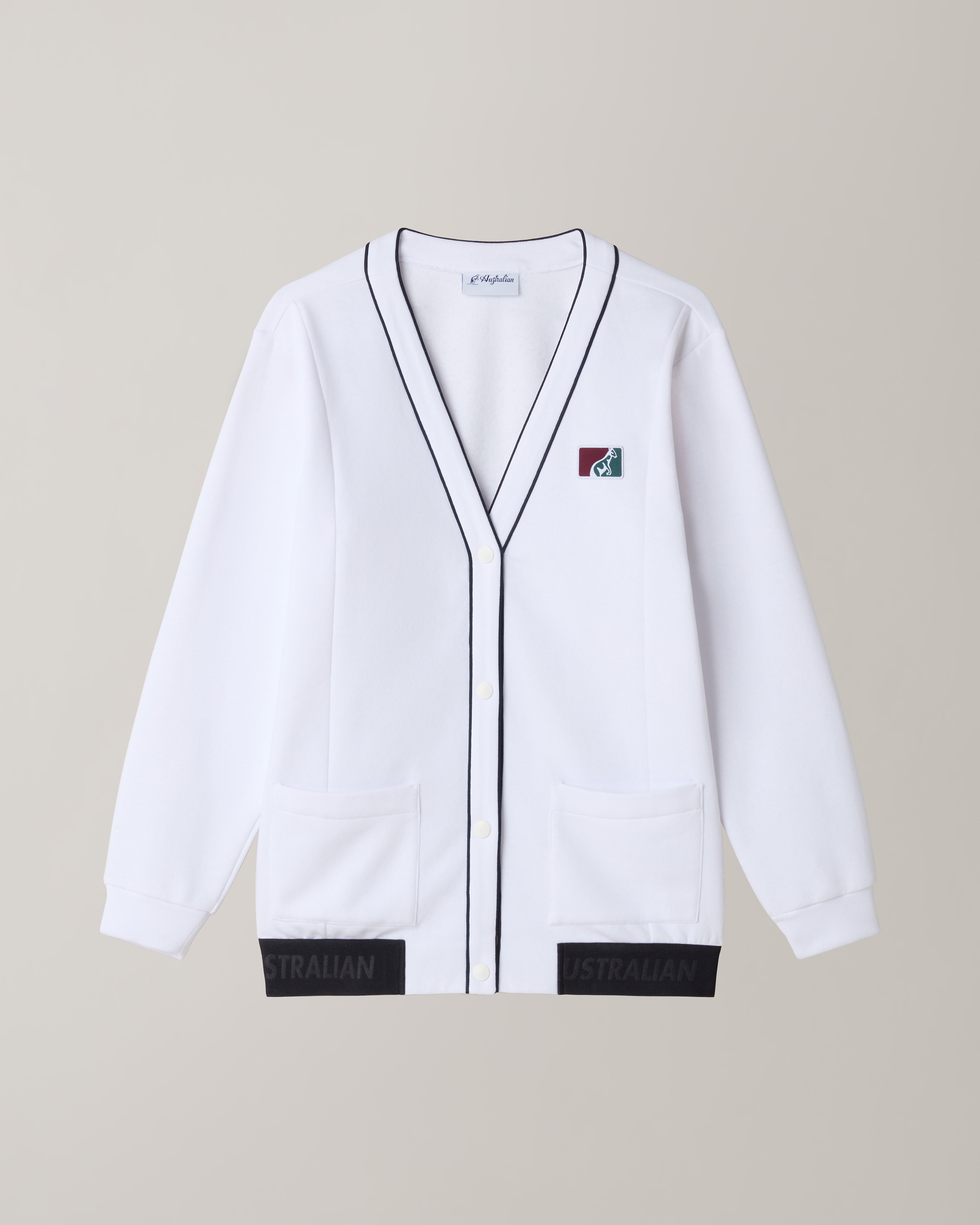 australian-classic-cardigan-cardigan-in-felpa-invernale-bianco-made-in-italy image 6