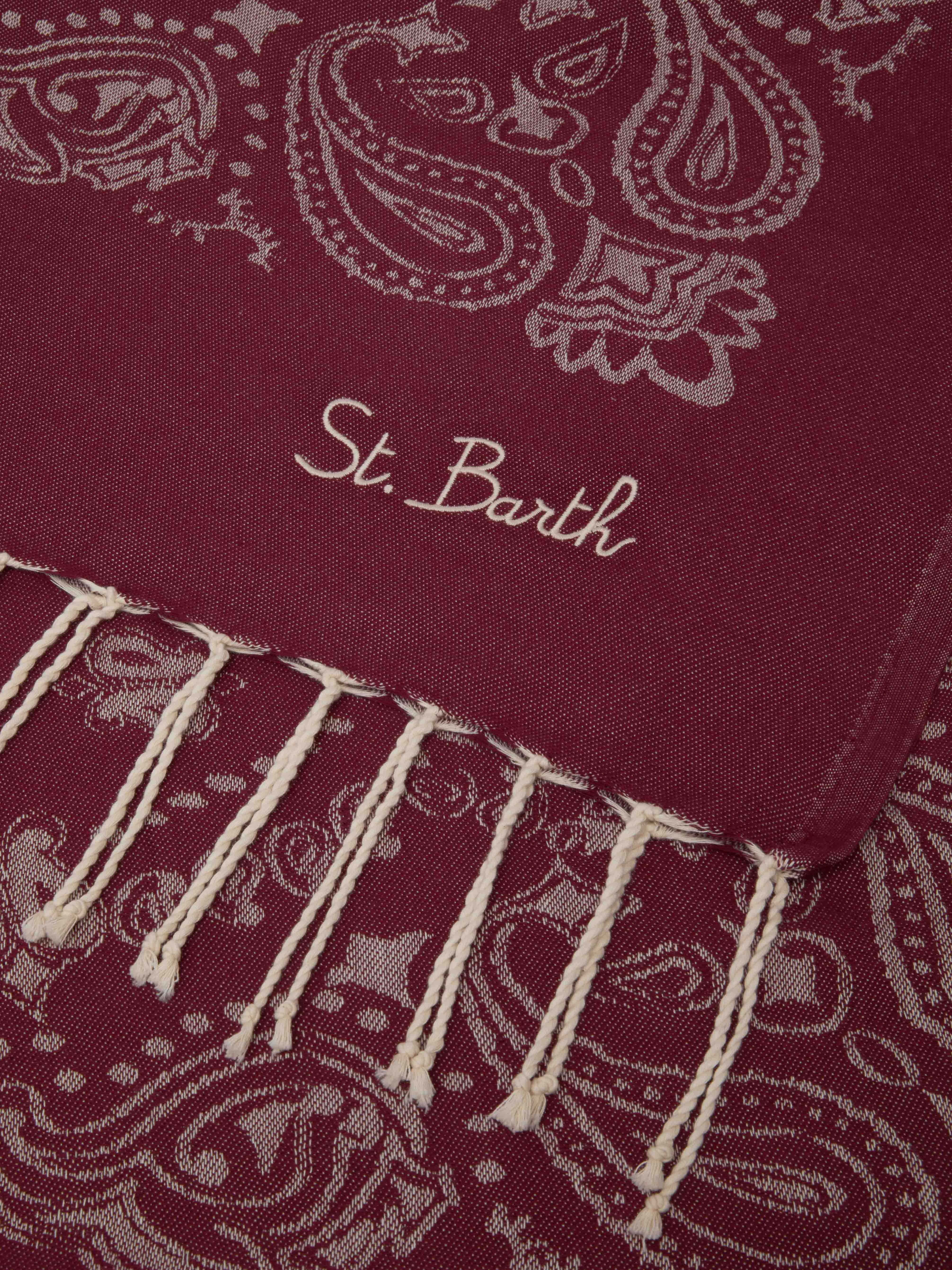 mc2-saint-barth-fouta-fout009-telo-mare-in-cotone-jacquard-bandana-rosso image 2