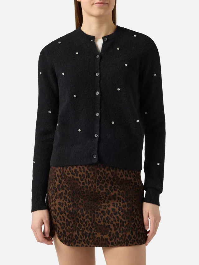 mc2-saint-barth-bellamy-cardigan-donna-nero-con-strass image 1