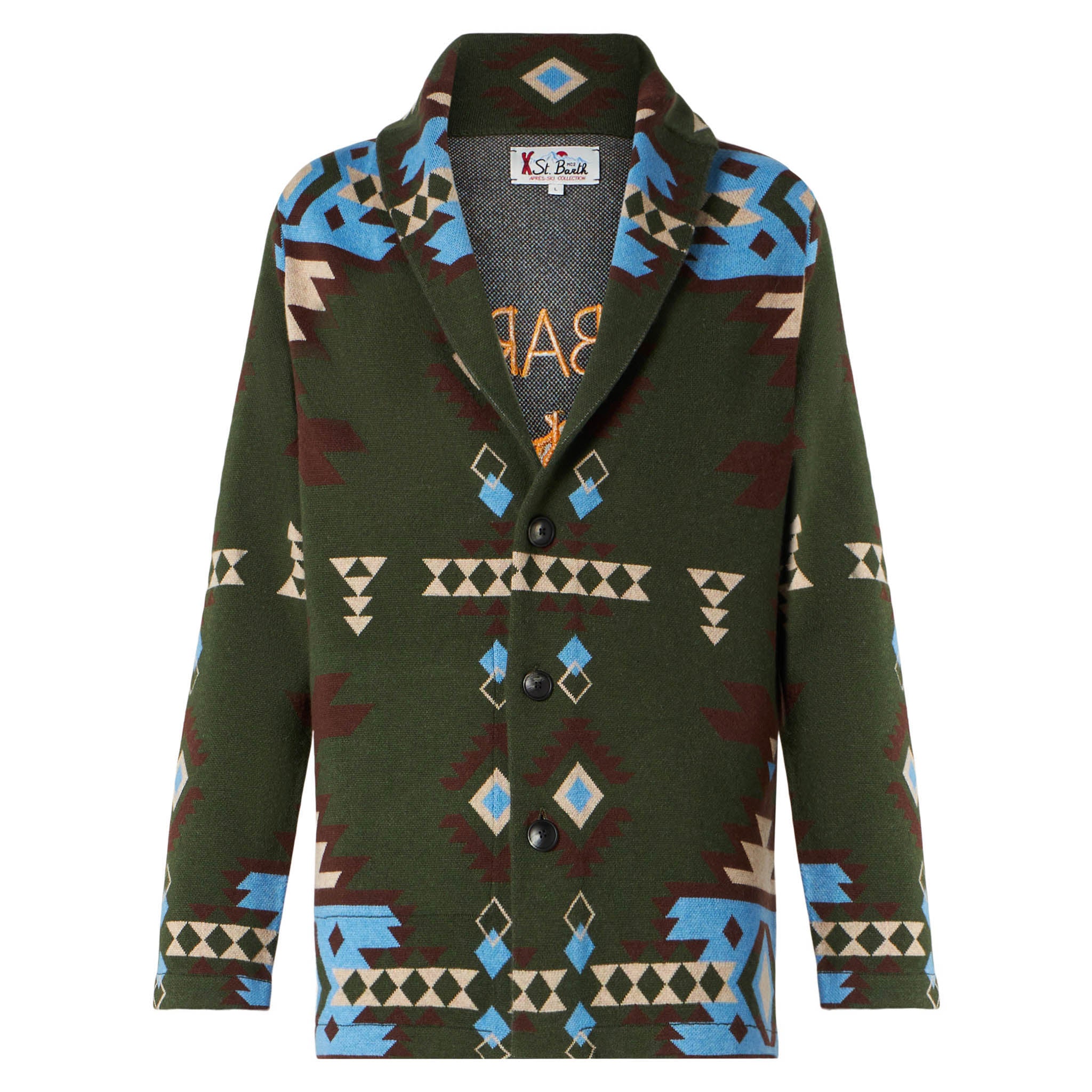 giacca-mc2-saint-barth-max-in-maglia-con-jacquard-etnico-e-ricamo image 4