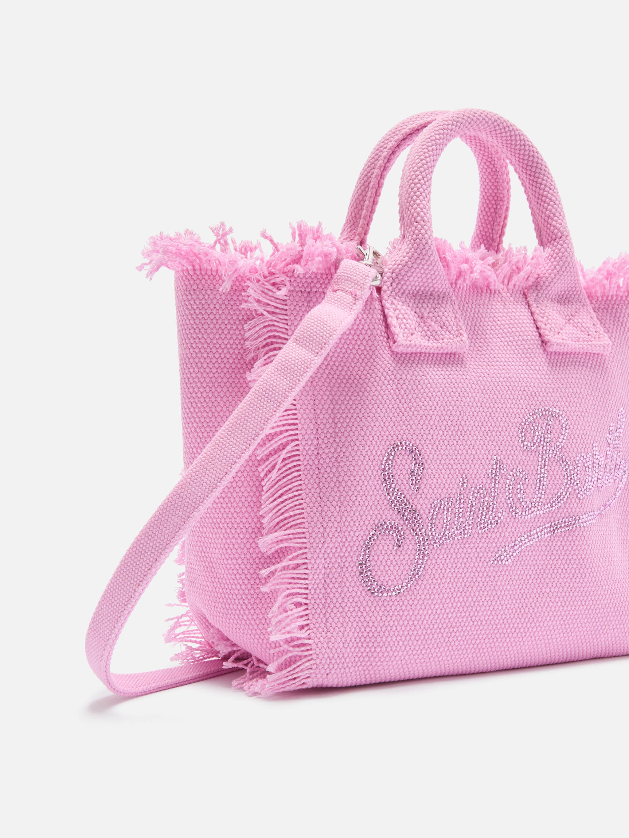 mc2-saint-barth-vanity-mini-borsa-in-canvas-rosa-logo-strass image 3