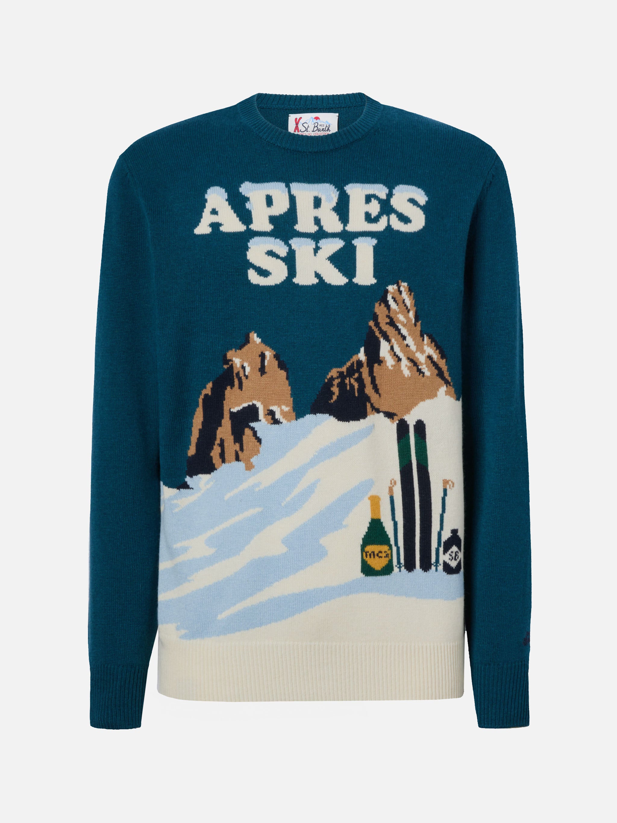 mc2-saint-barth-maglione-heron-uomo-verde-ottanio-jacquard-apr-s-ski-misto-cashm image 5