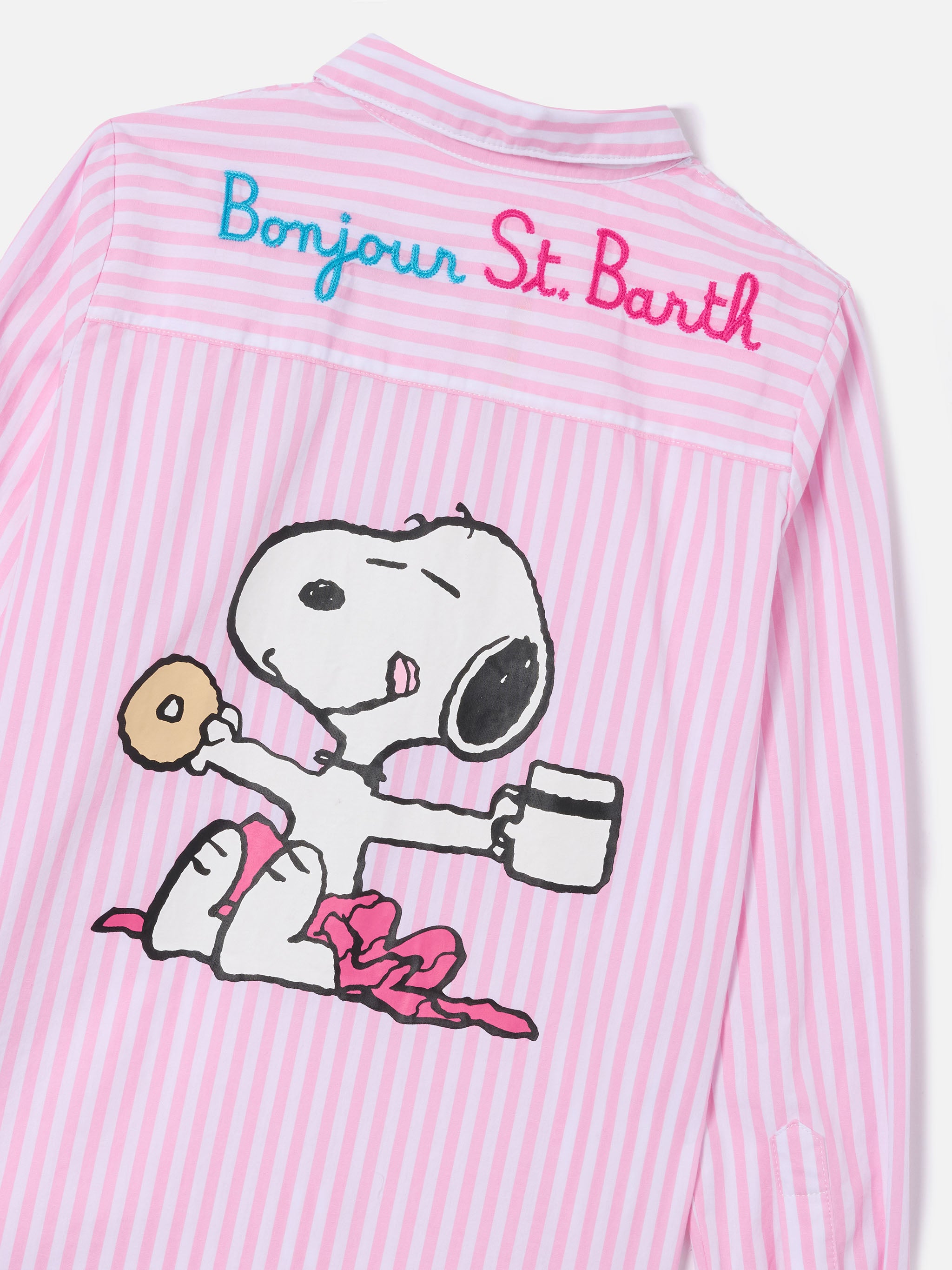 mc2-saint-barth-camicia-mini-brigitte-a-righe-rosa-con-ricamo-bonjour-special-ed image 2