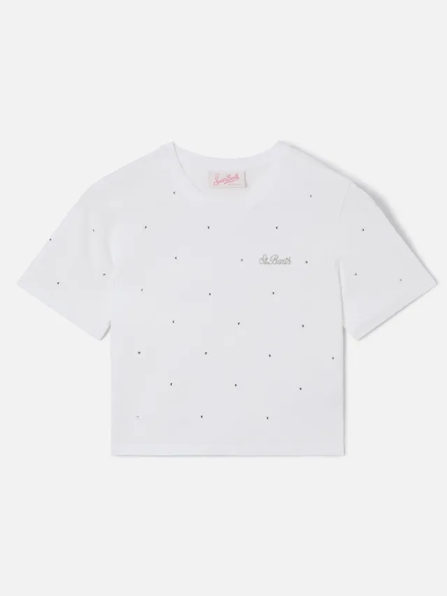 mc2-saint-barth-nives-t-shirt-donna-cotone-bianco-strass-all-over image 1