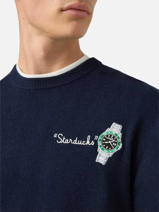 mc2-saint-barth-heron-light-maglione-uomo-blu-navy-ricamo-starducks image 1