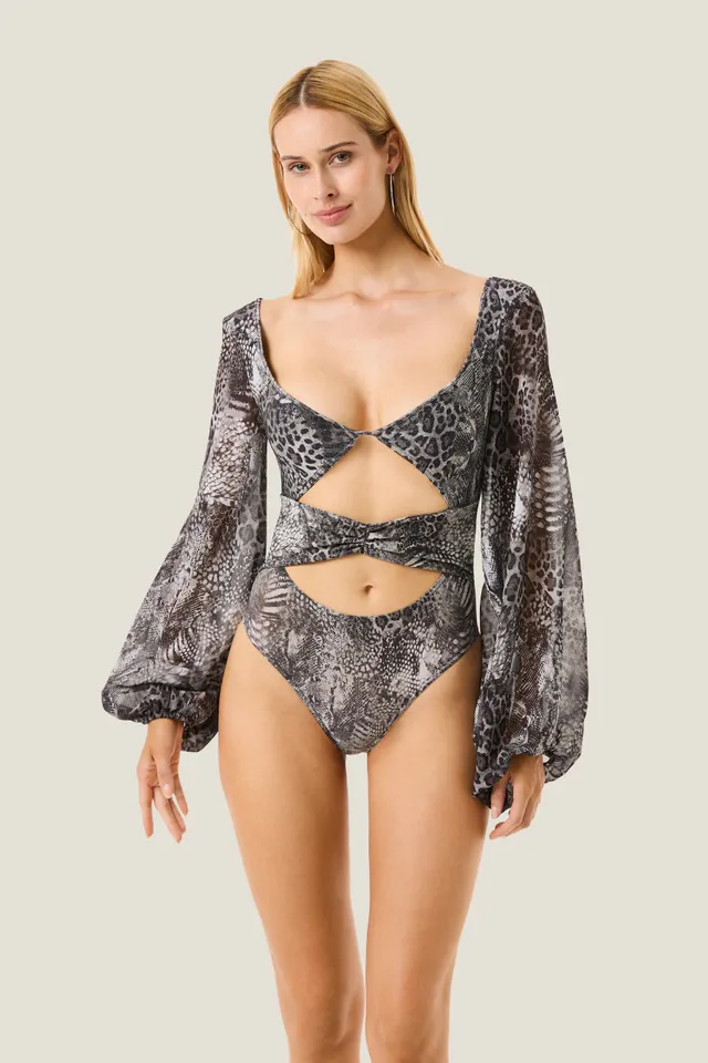 4giveness-body-manica-lunga-nodo-animalier-resort-body-donna image 1