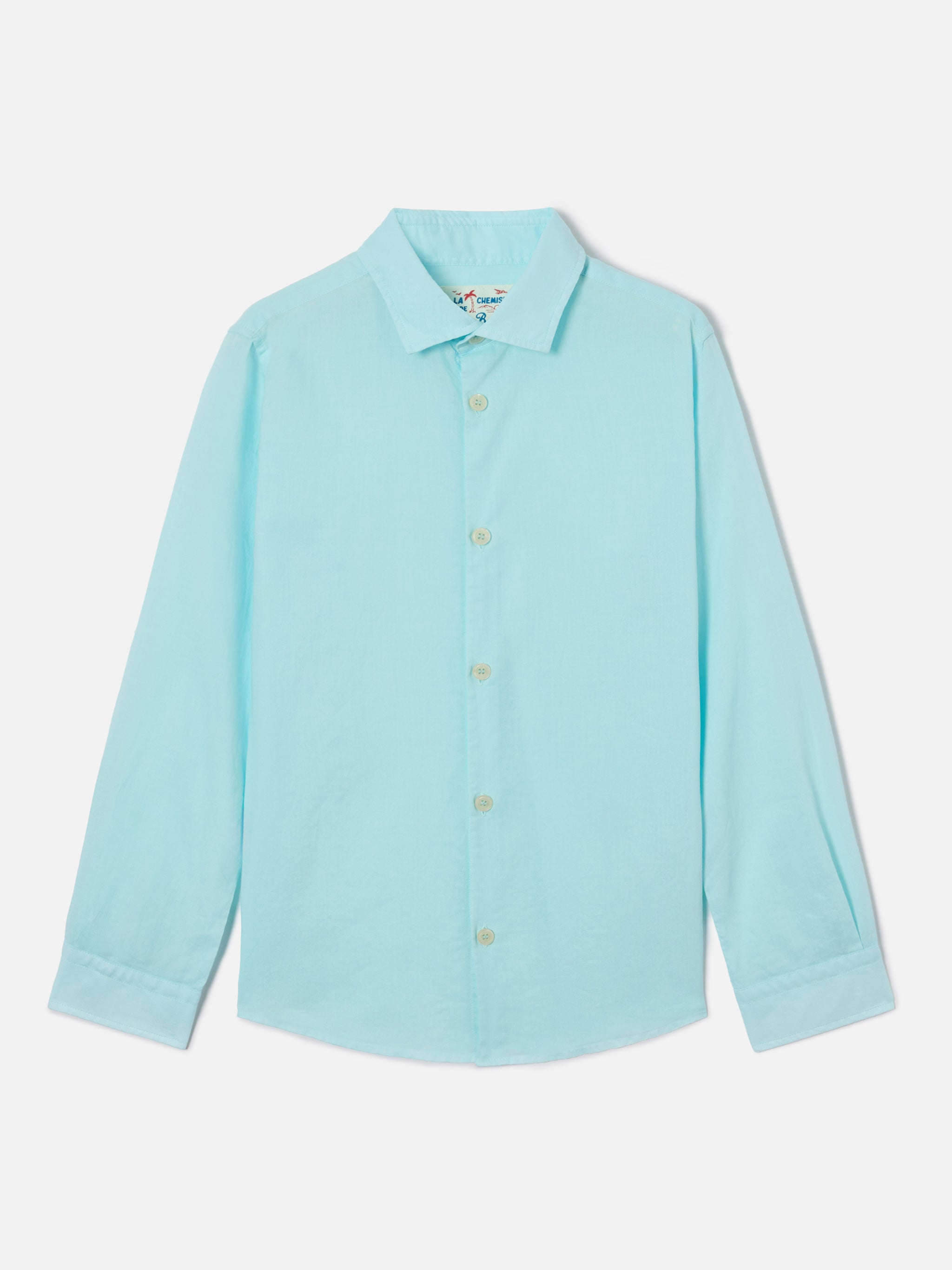 mc2-saint-barth-camicia-bambino-chemise-jr-cotone-voile-verde-acqua image 1