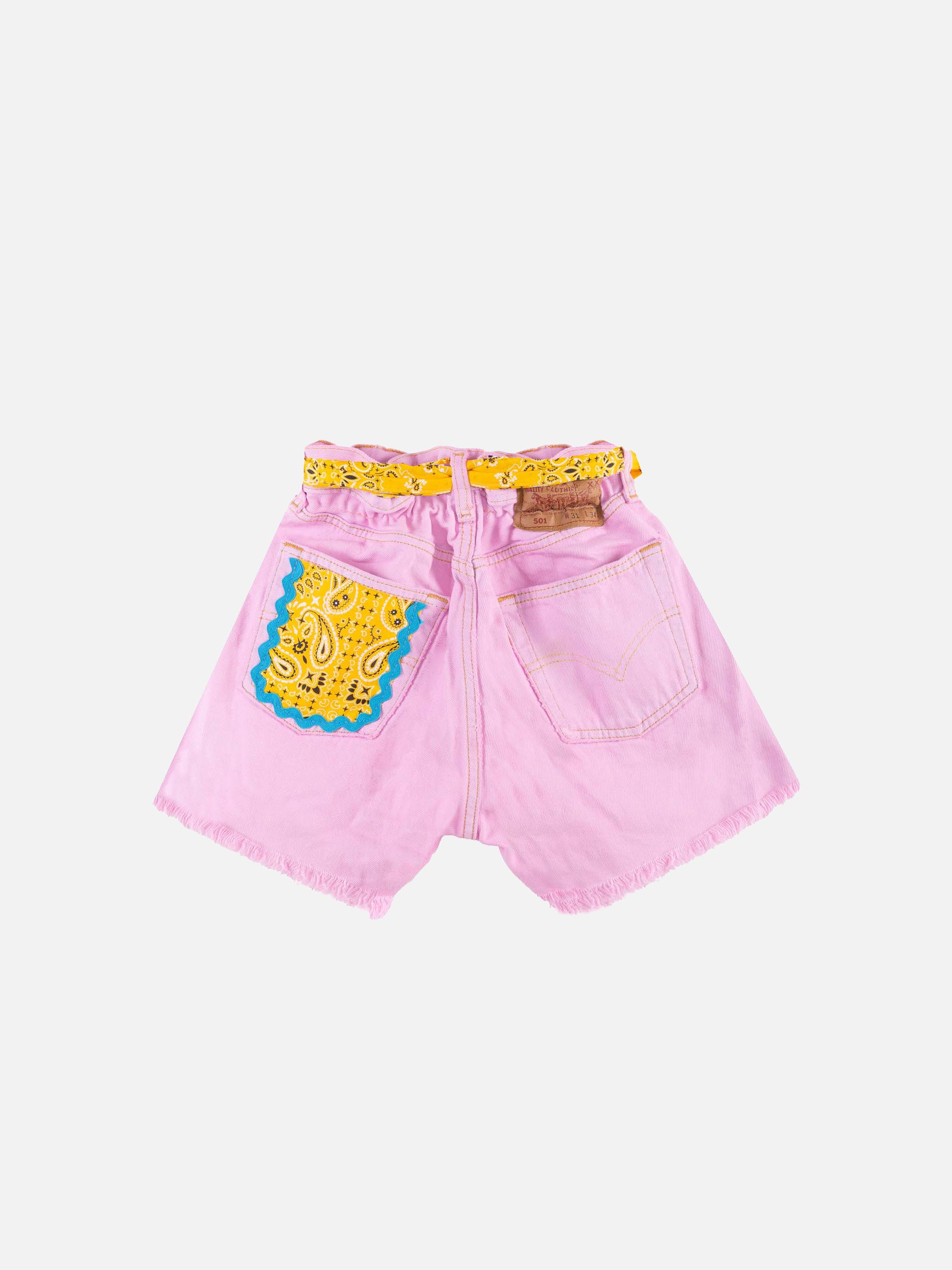 mc2-saint-barth-pantaloncini-bambina-denim-riciclato-rosa-con-ricami image 2