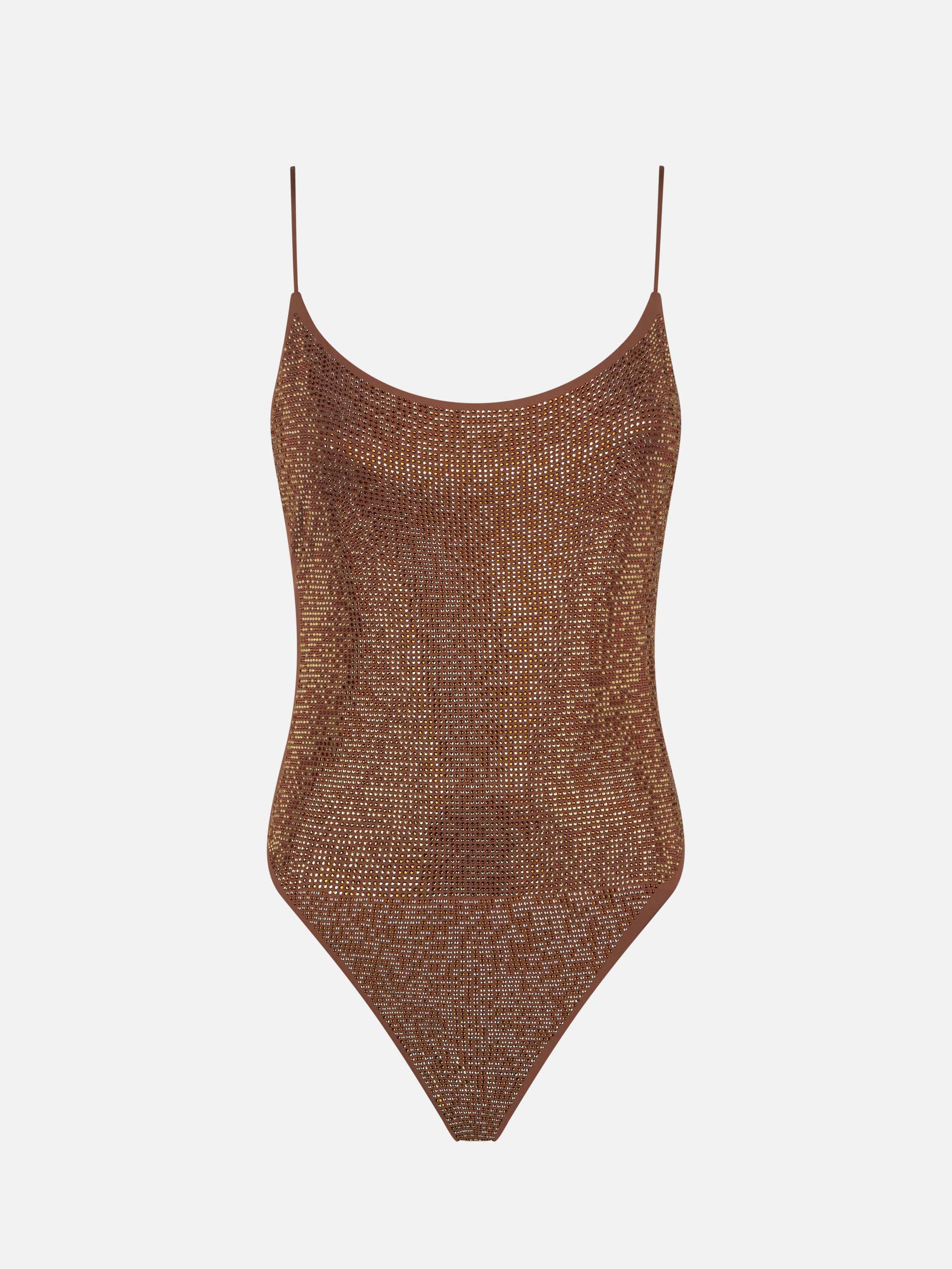 mc2-saint-barth-cecille-costume-intero-marrone-con-strass image 1