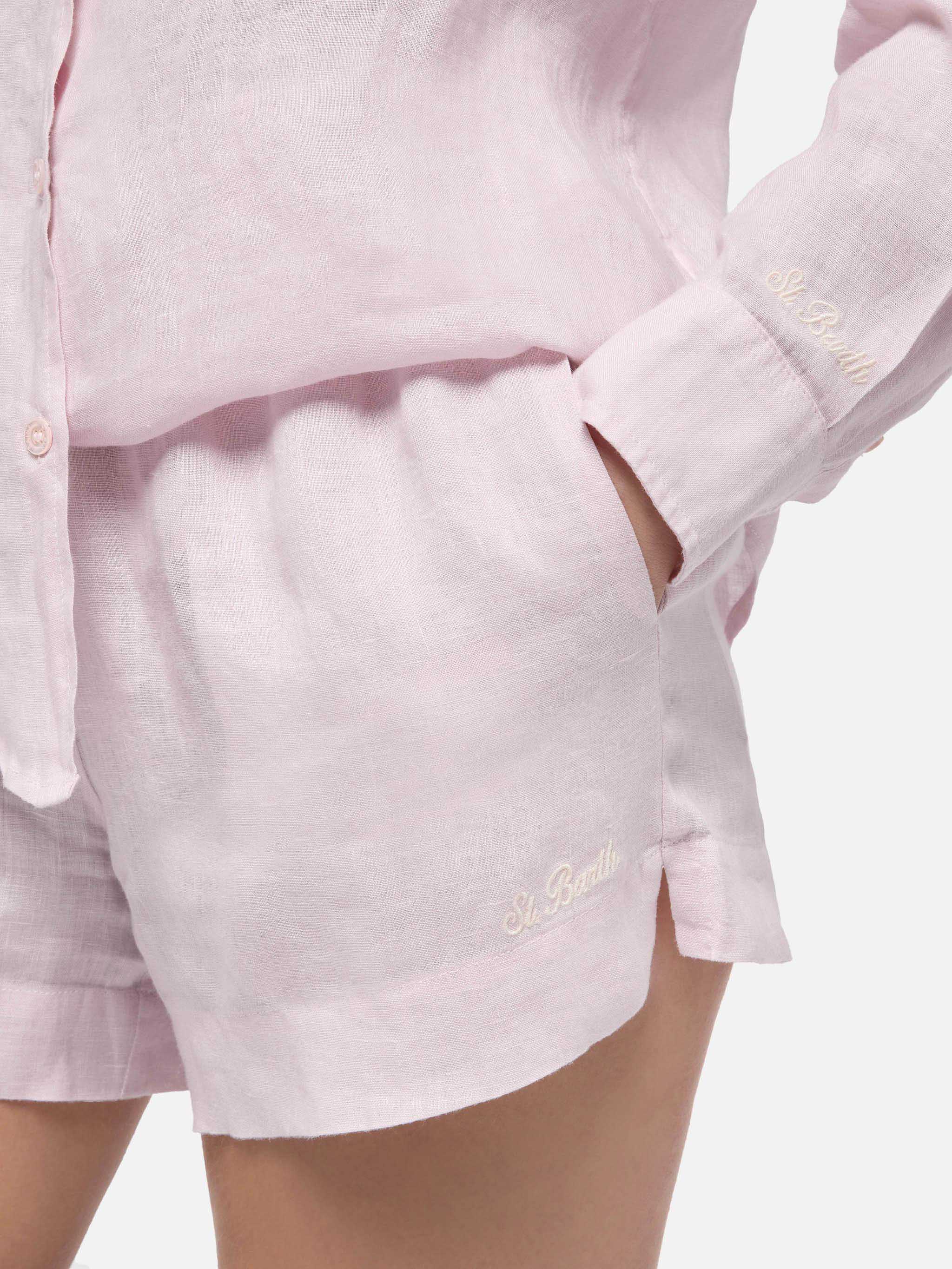 mc2-saint-barth-meave-shorts-donna-pull-up-in-lino-rosa image 3