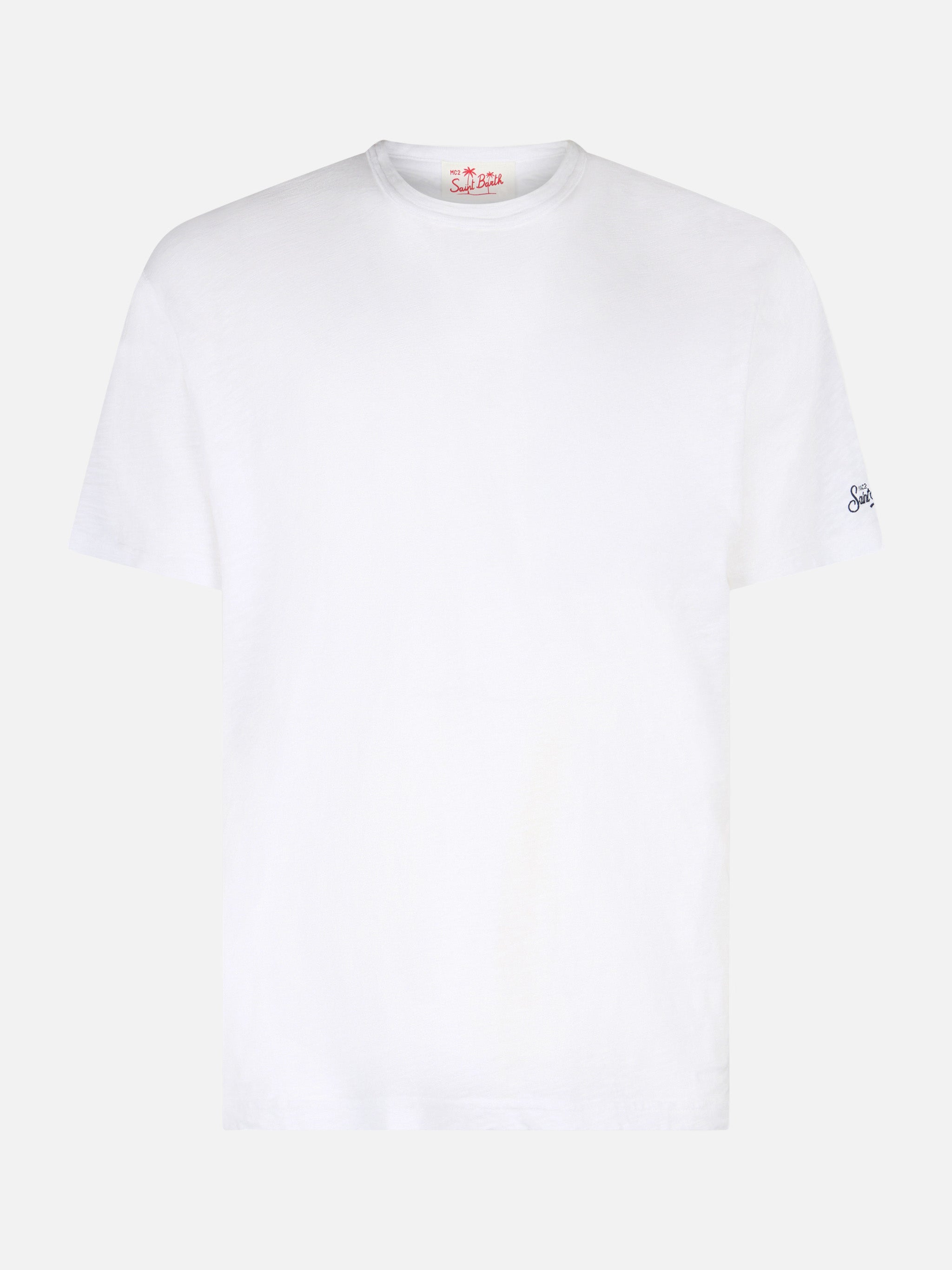 mc2-saint-barth-t-shirt-president-uomo-in-cotone-fiammato-bianco image 5