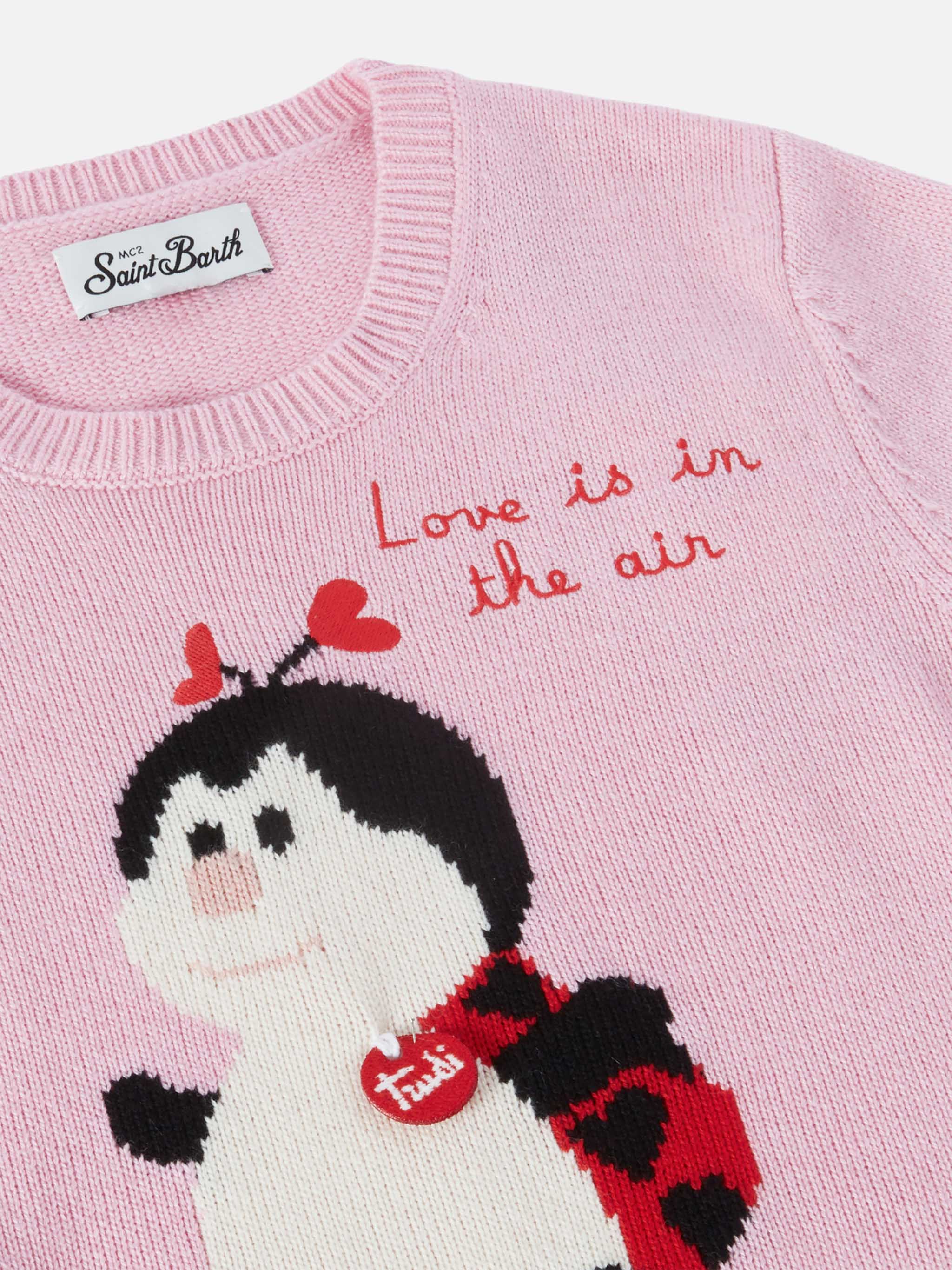 mc2-saint-barth-maglione-princess-misto-cashmere-patch-trudi-bambina image 2