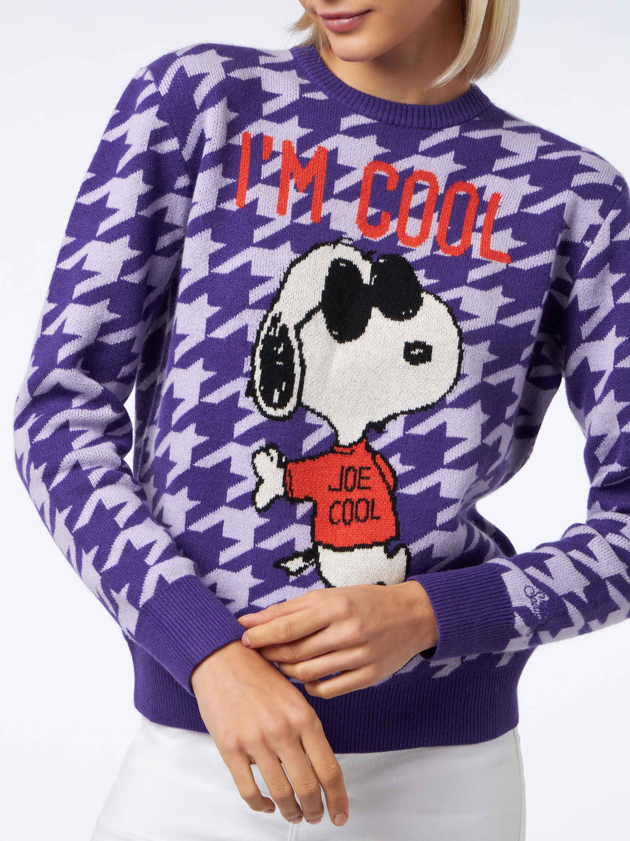 mc2-saint-barth-new-queen-maglia-donna-viola-pied-de-poule-snoopy-special-editio image 2