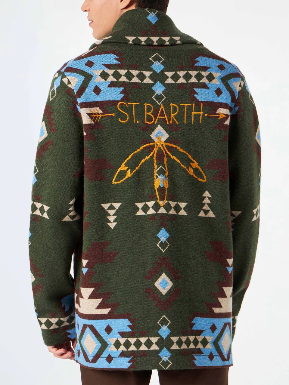 giacca-mc2-saint-barth-max-in-maglia-con-jacquard-etnico-e-ricamo image 1