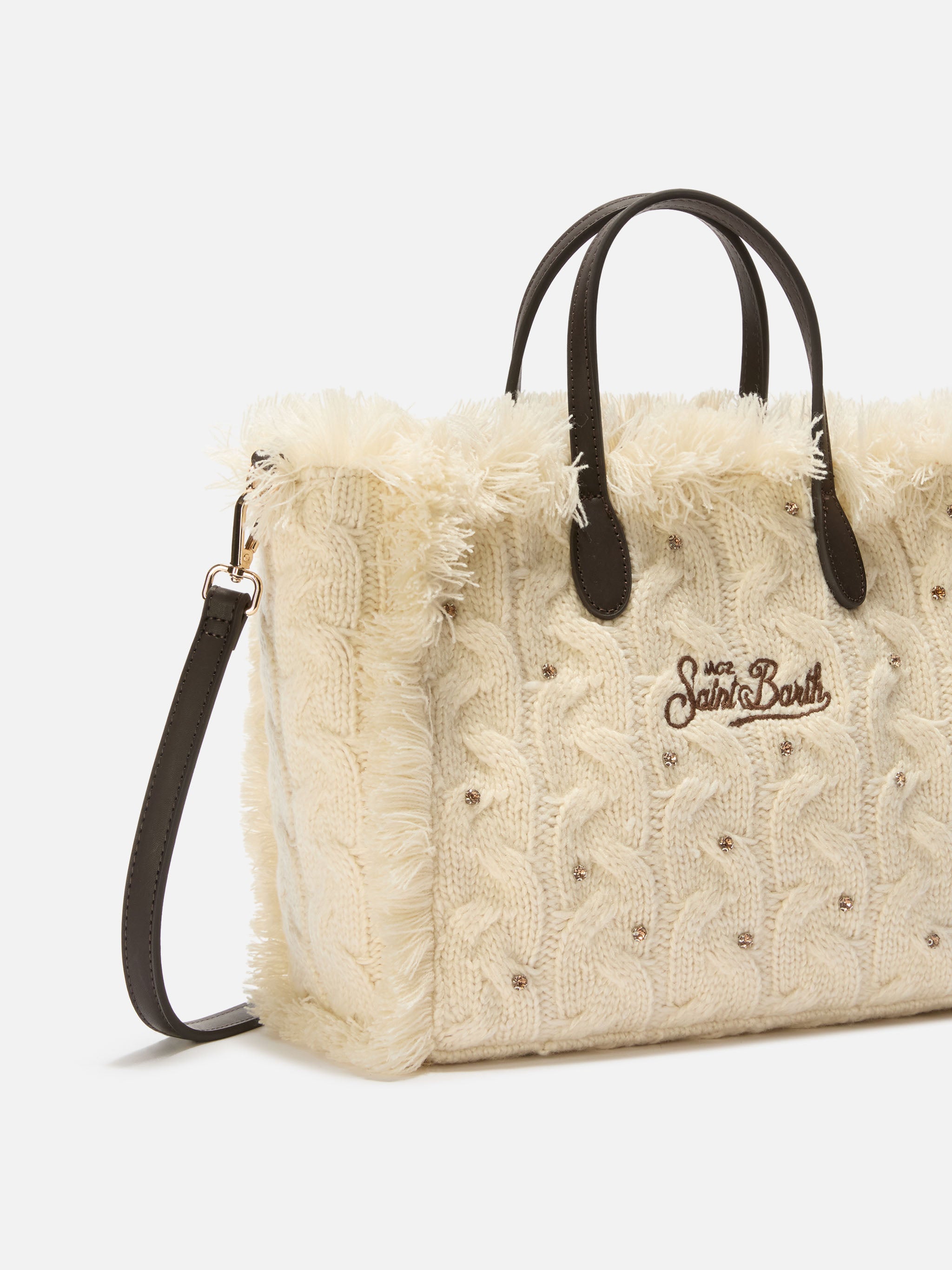 mc2-saint-barth-borsa-colette-wool-braid-bianca-con-strass-e-tracolla-removibile image 3