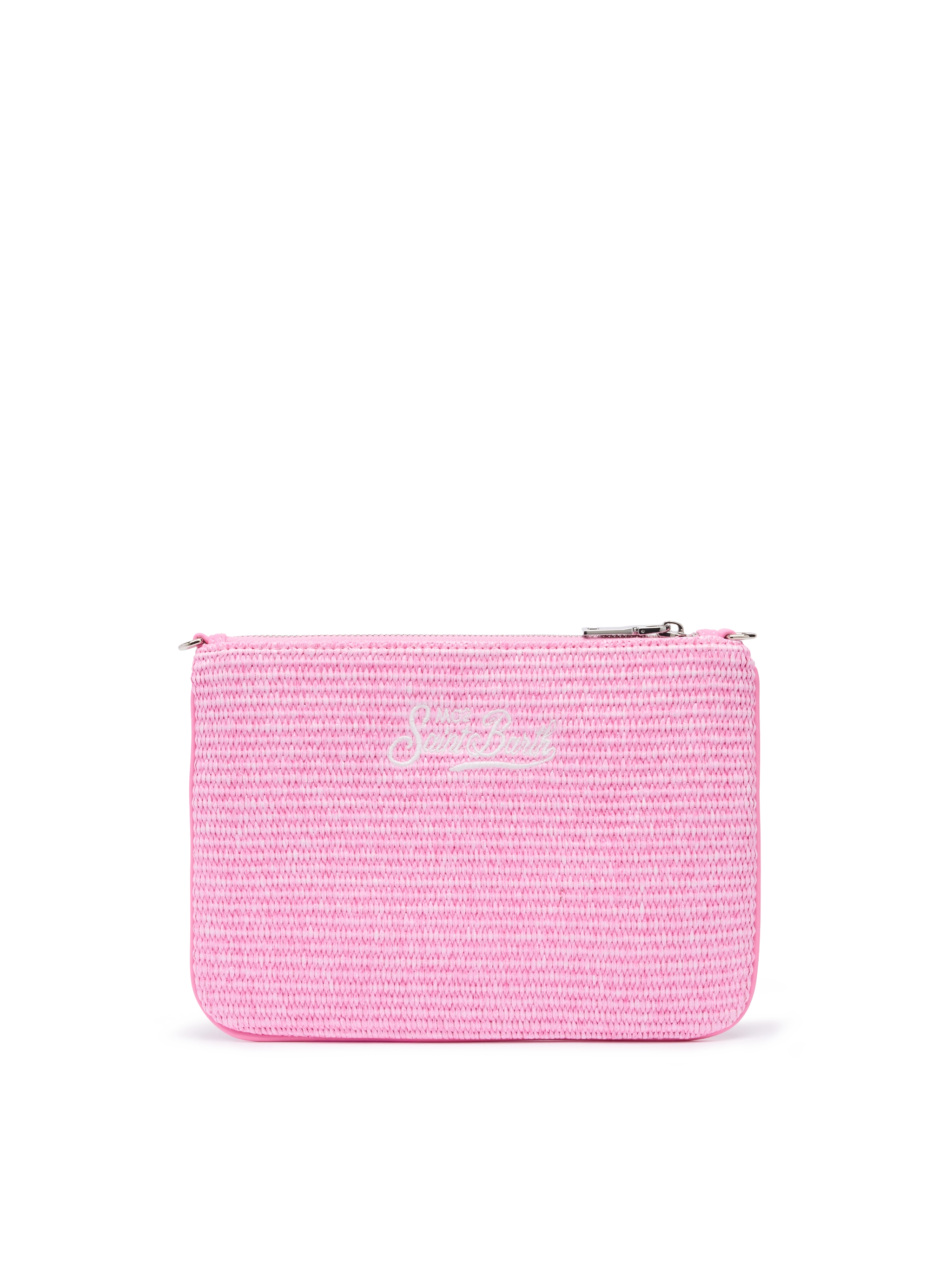 mc2-saint-barth-pochette-parisienne-effetto-paglia-rosa-con-logo-ricamato image 5