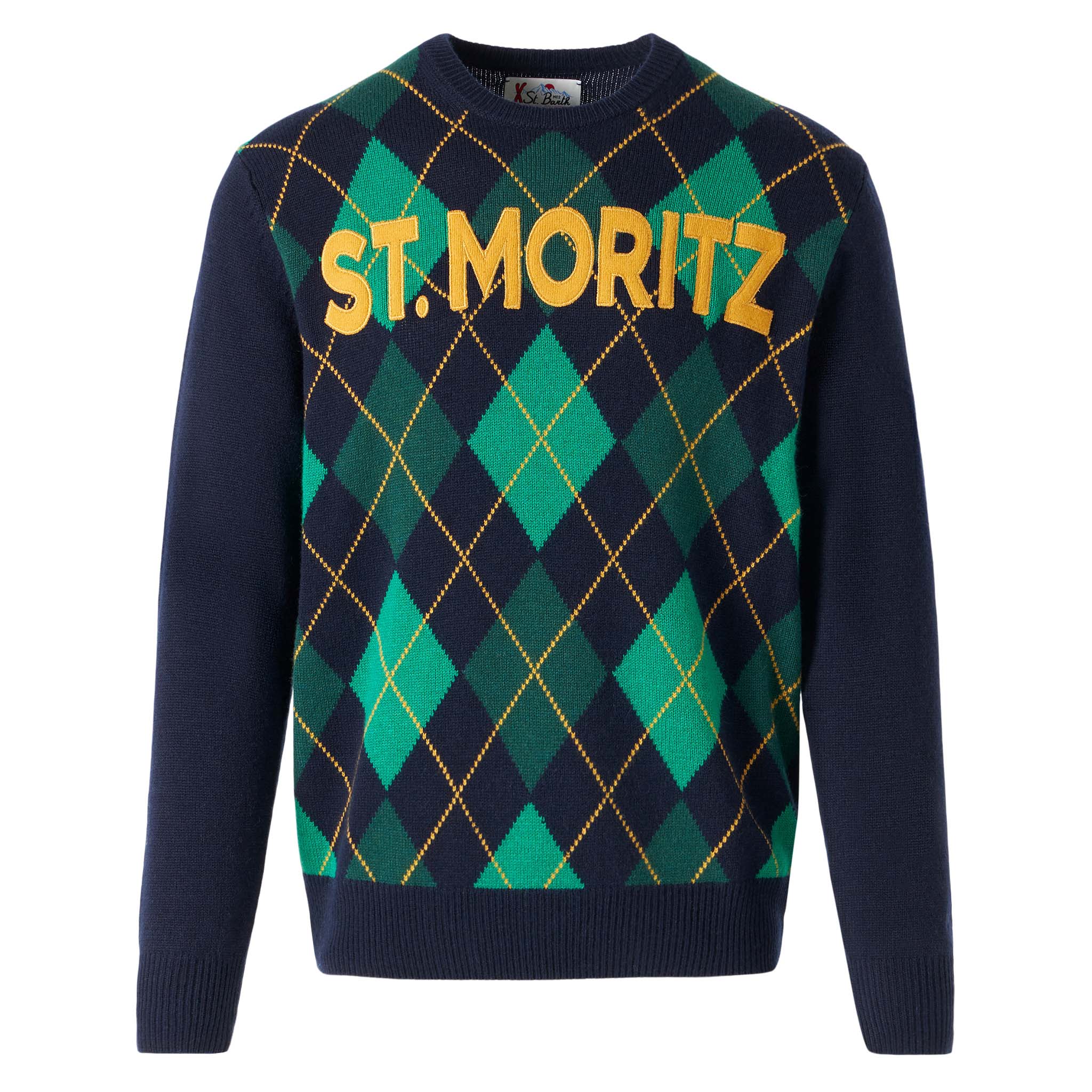 mc2-saint-barth-maglione-girocollo-heron-uomo-blu-navy-con-jacquard-argyle-in-mi image 4