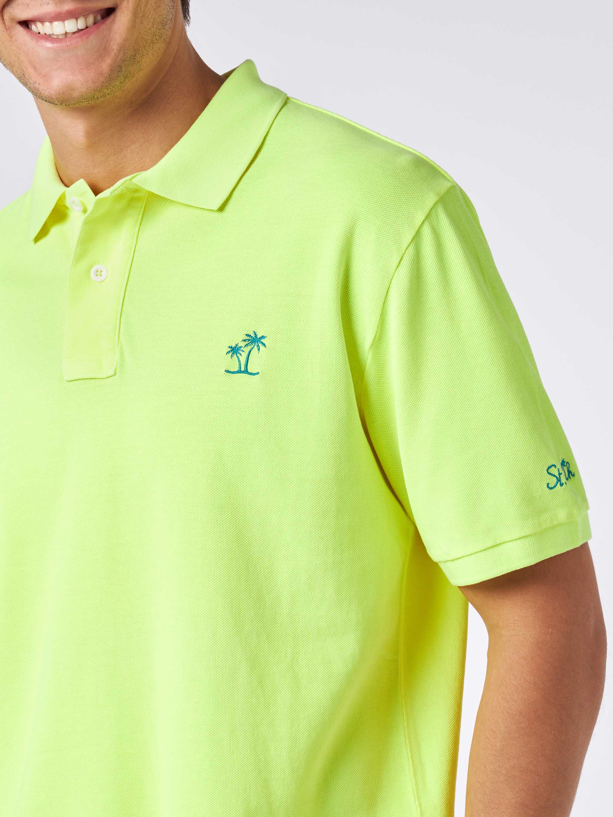 mc2-saint-barth-polo-uomo-beverly-hills-vintage-giallo-fluo-in-piquet image 2
