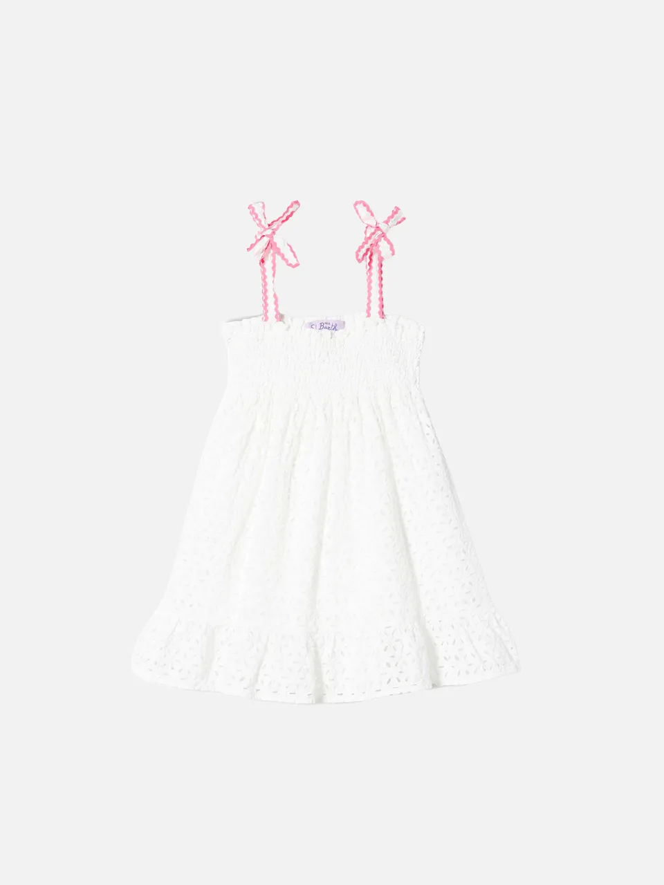 mc2-saint-barth-abito-da-bambina-sangallo-bianco-in-pizzo-cotone image 1