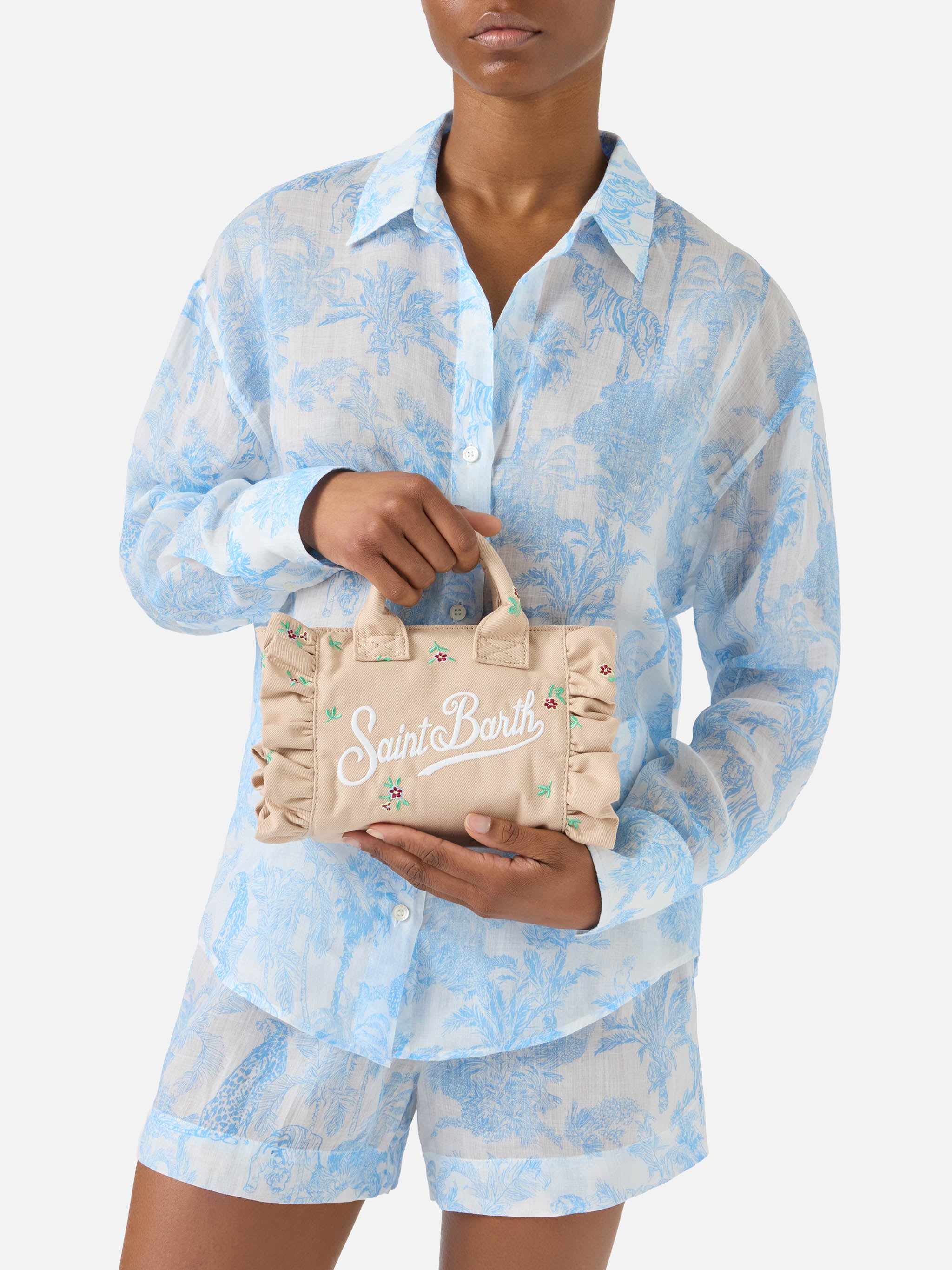 mc2-saint-barth-borsa-vanity-mini-volant-in-denim-beige-con-fiori-ricamati image 2
