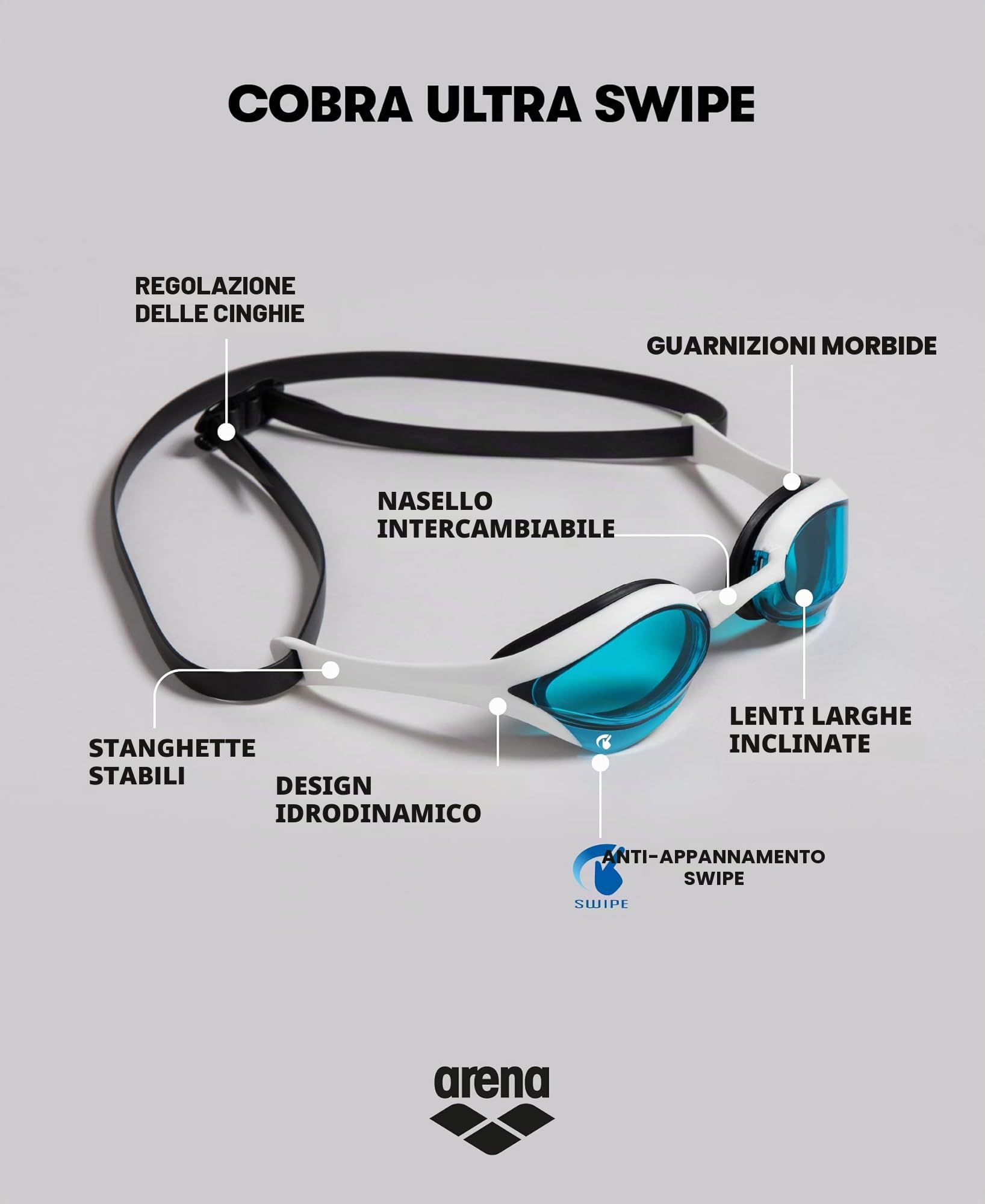 arena-cobra-ultra-swipe-mirror-occhialini-gara-nuoto image 2