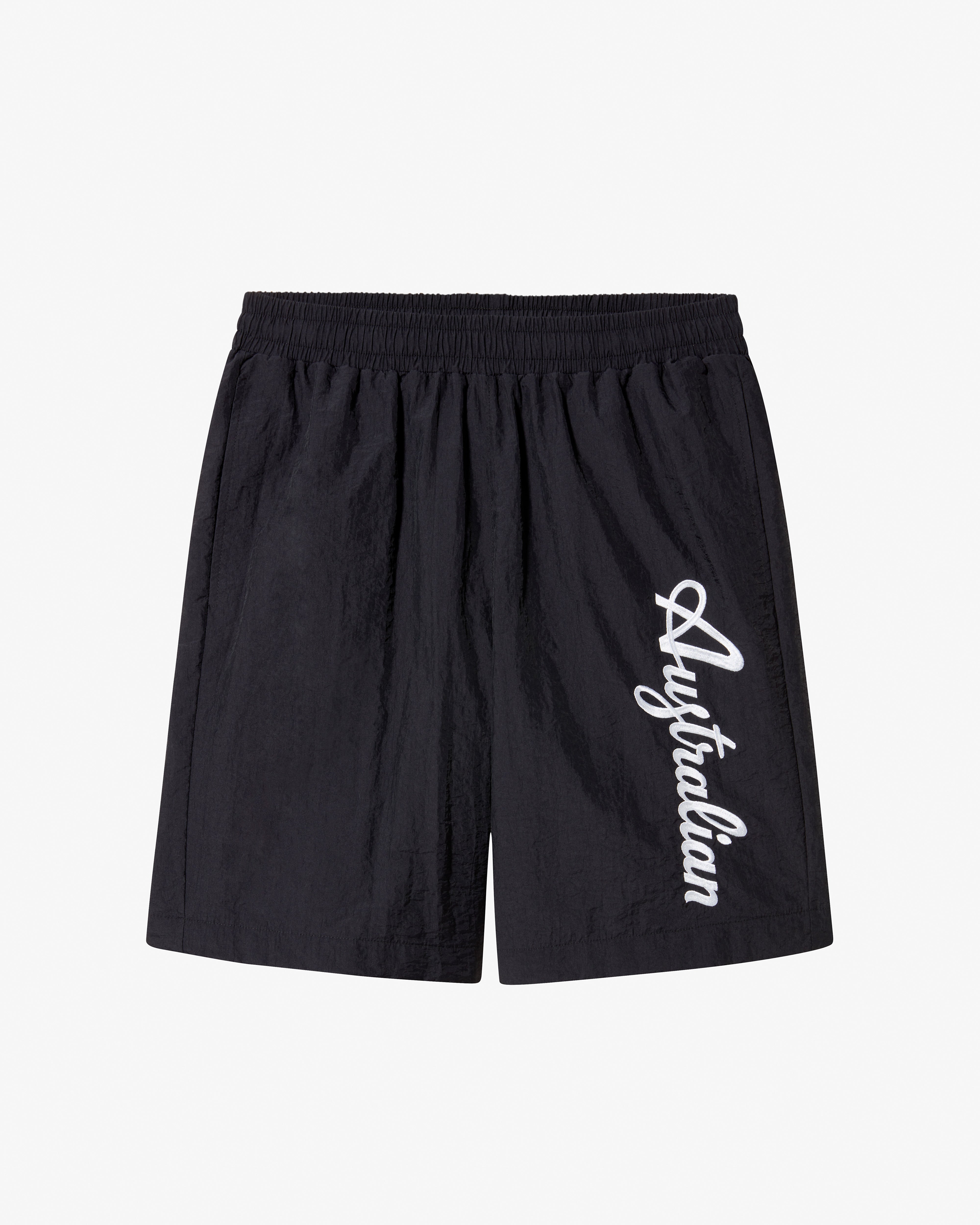 australian-league-embroidery-logo-short-nero-con-fodera-in-rete image 6