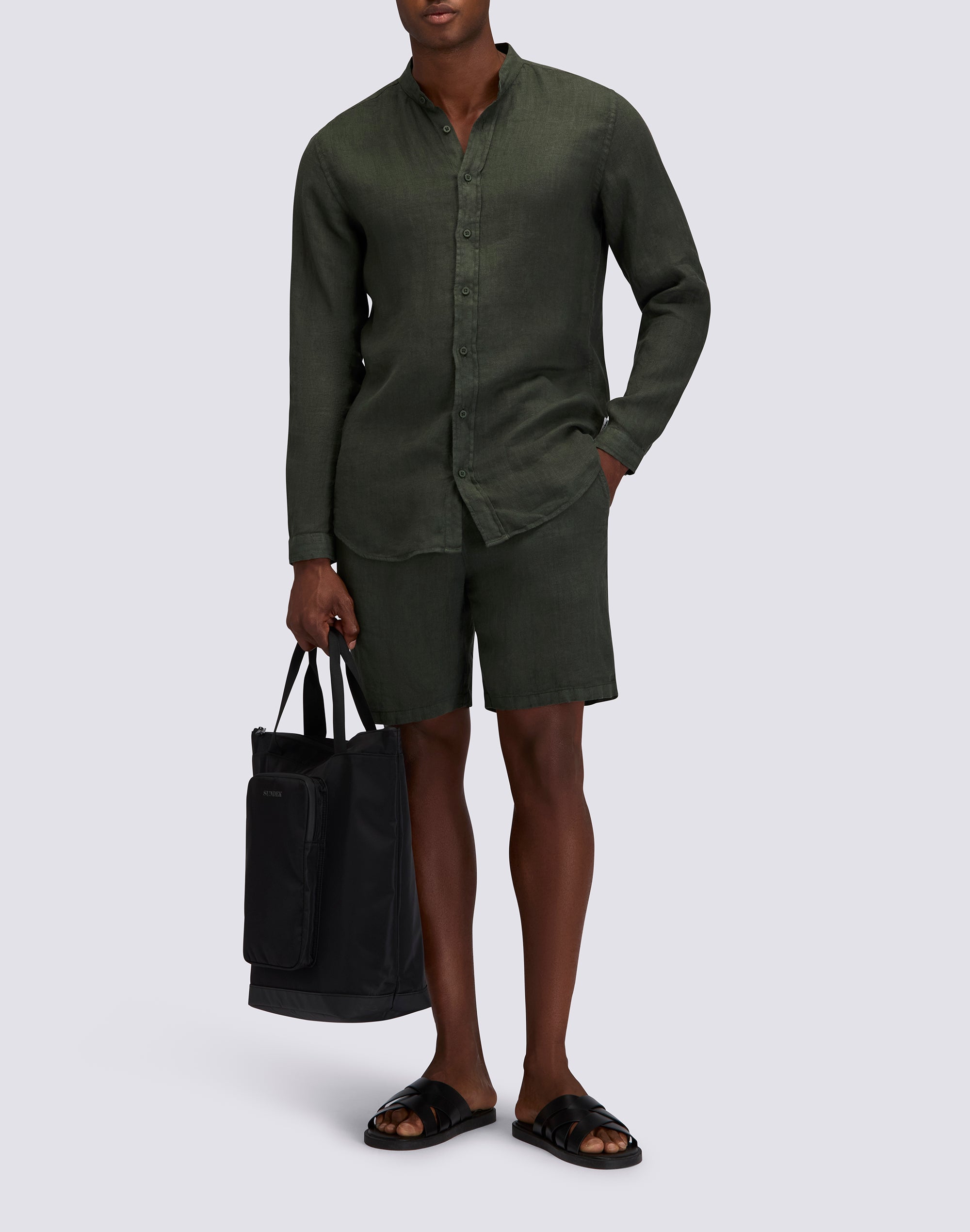 sundek-gm015wkli5tc-walkshort-uomo-in-lino-bermuda image 3