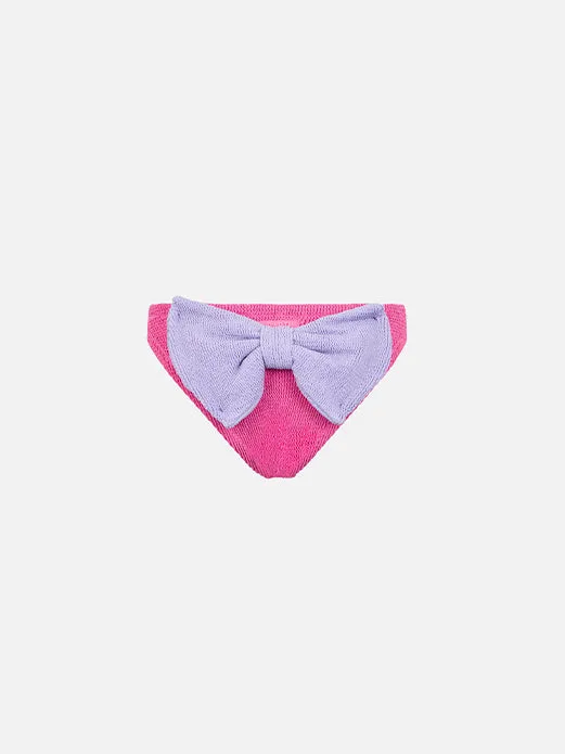 mc2-saint-barth-slip-da-bagno-bambina-madame-in-crinkle-rosa-con-fiocco image 1