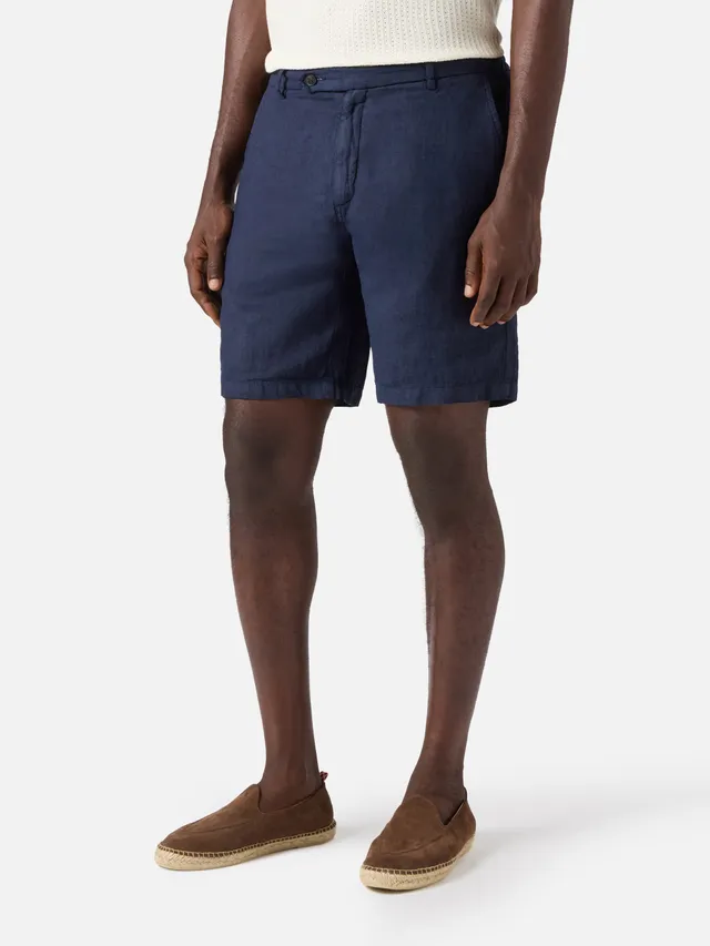 mc2-saint-barth-sebastian-bermuda-uomo-in-puro-lino-blu-navy image 1