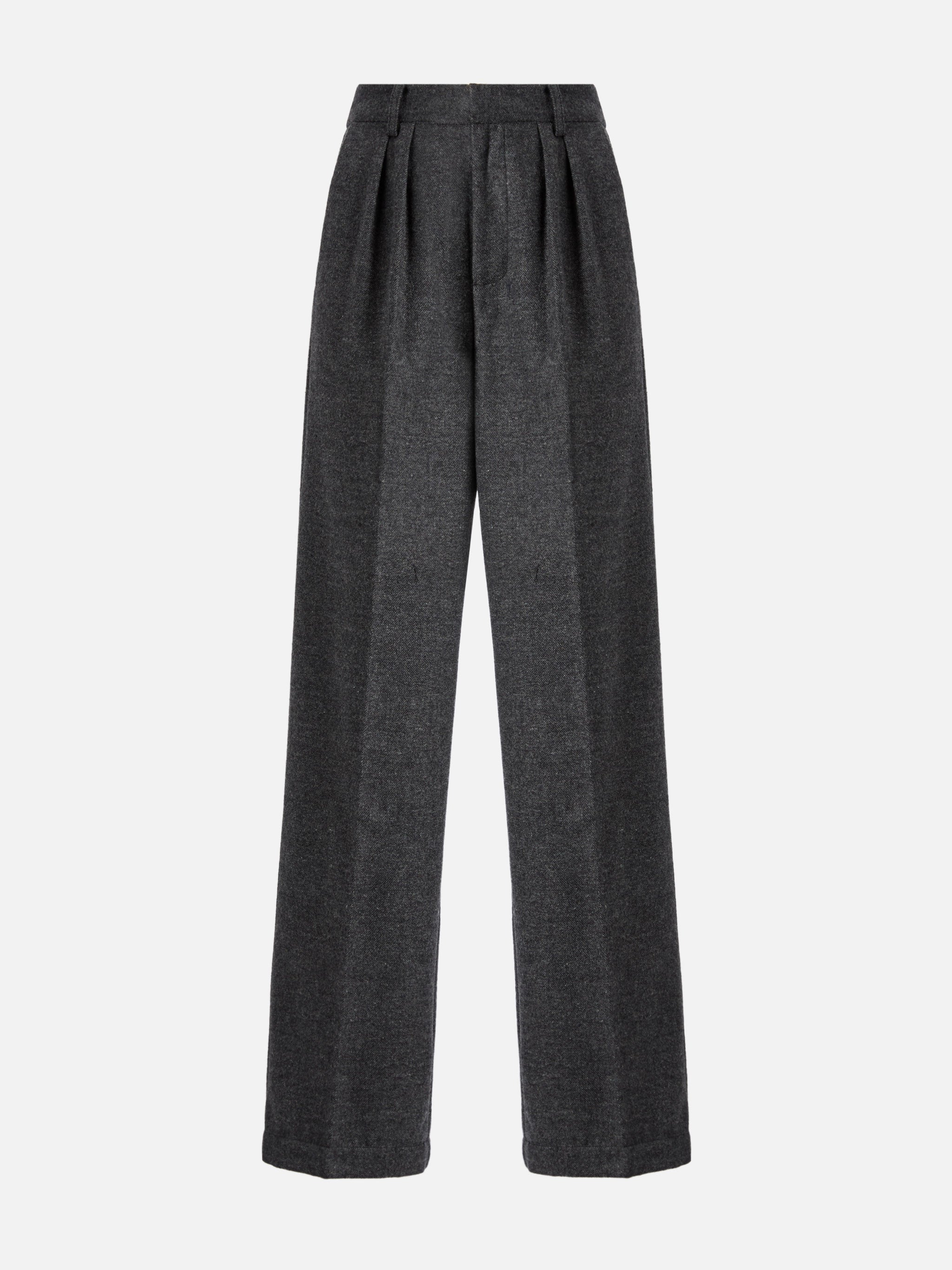 mc2-saint-barth-pantaloni-dritti-marcel-grigio-melange-con-pinces-in-pura-lana image 5